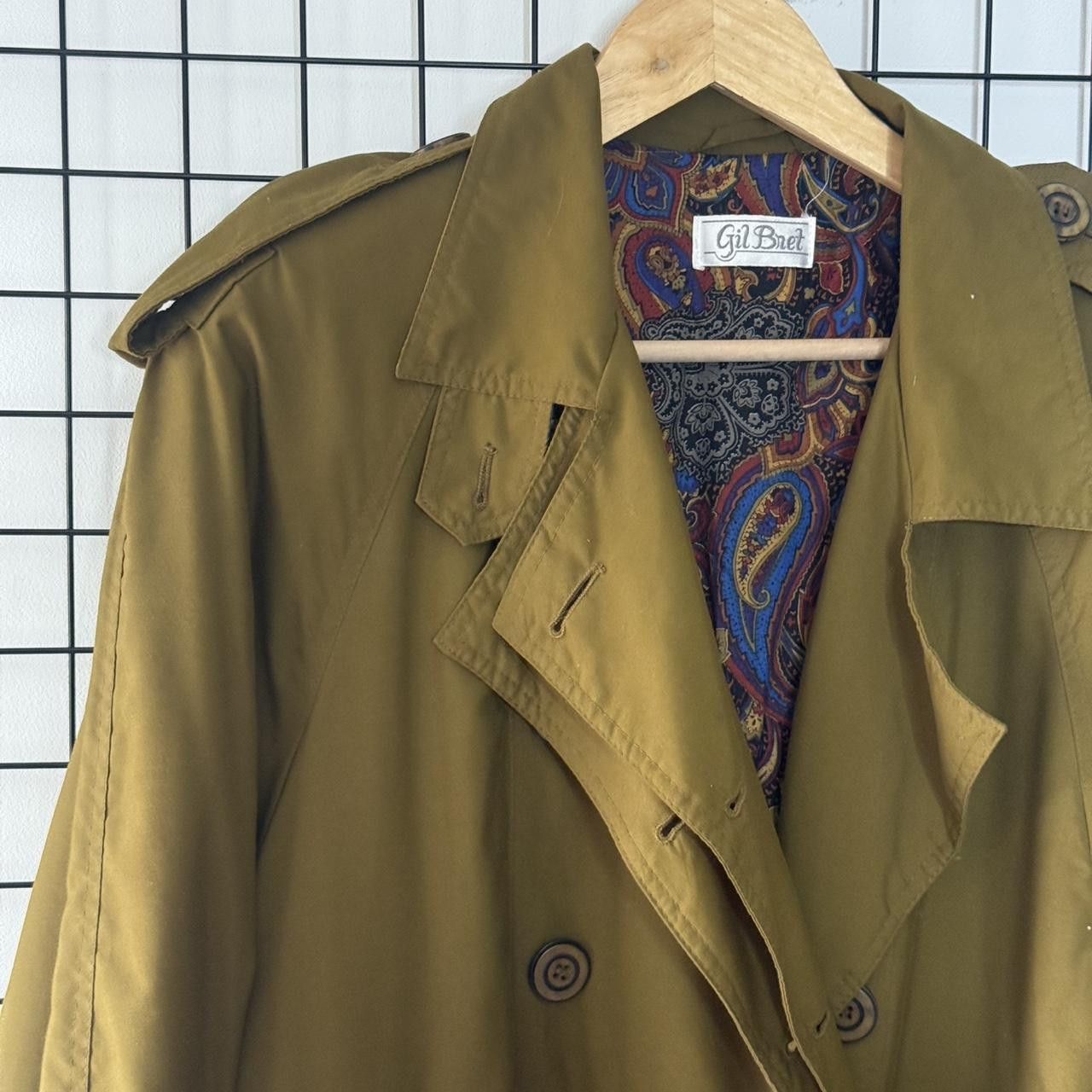 Vintage Trench Coat Brown Mustard Vintage With Wool Lining Retro Size US L / EU 52-54 / 3 - 3 Thumbnail