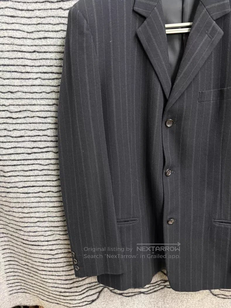 Yohji Yamamoto Yohji Yamamoto size l Thick Wool Stripe Loose blazer Size 38S - 3 Thumbnail