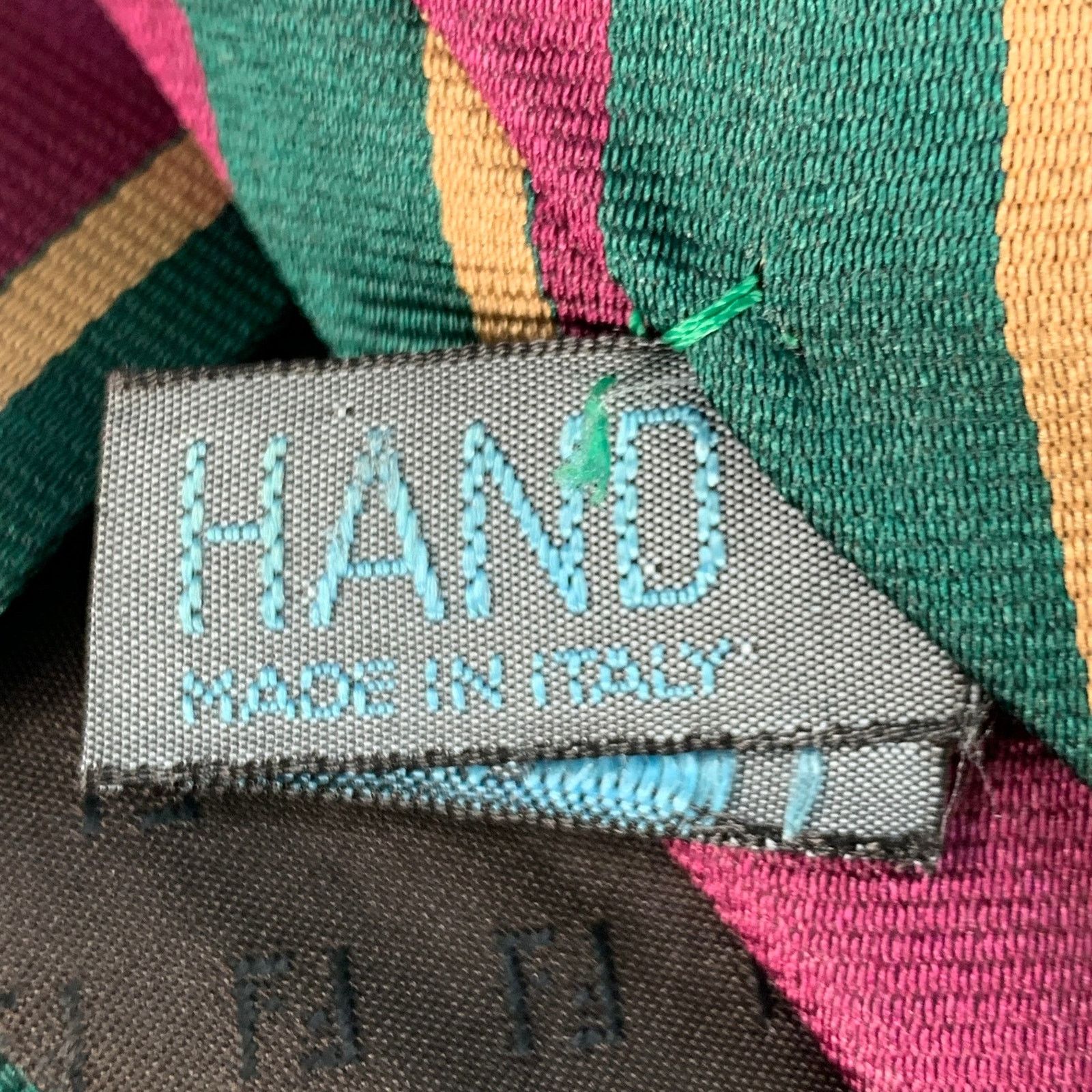 Fendi FENDI Purple Green Diagonal Stripe Silk Tie Size ONE SIZE - 4 Thumbnail