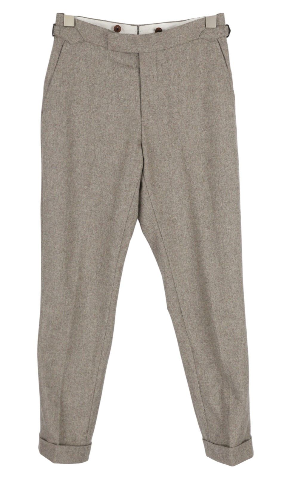 Suitsupply SOHO SATU UK26R Grey Melange Wool Flannel Trousers 84337 Size US 26 / EU 42 - 1 Thumbnail