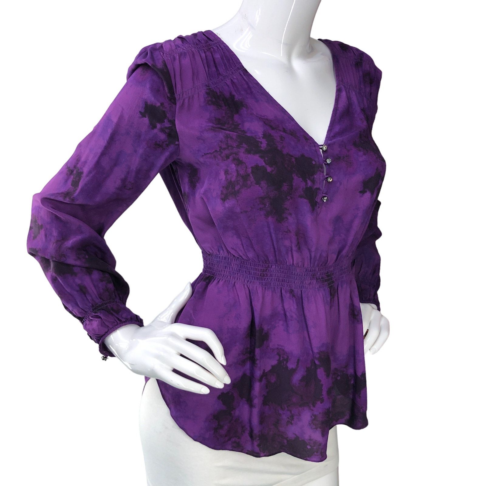 Rebecca Taylor Rebecca Taylor Size 6 Blouse Silk V Neck Balloon Sleeve Size M / US 6-8 / IT 42-44 - 10 Thumbnail