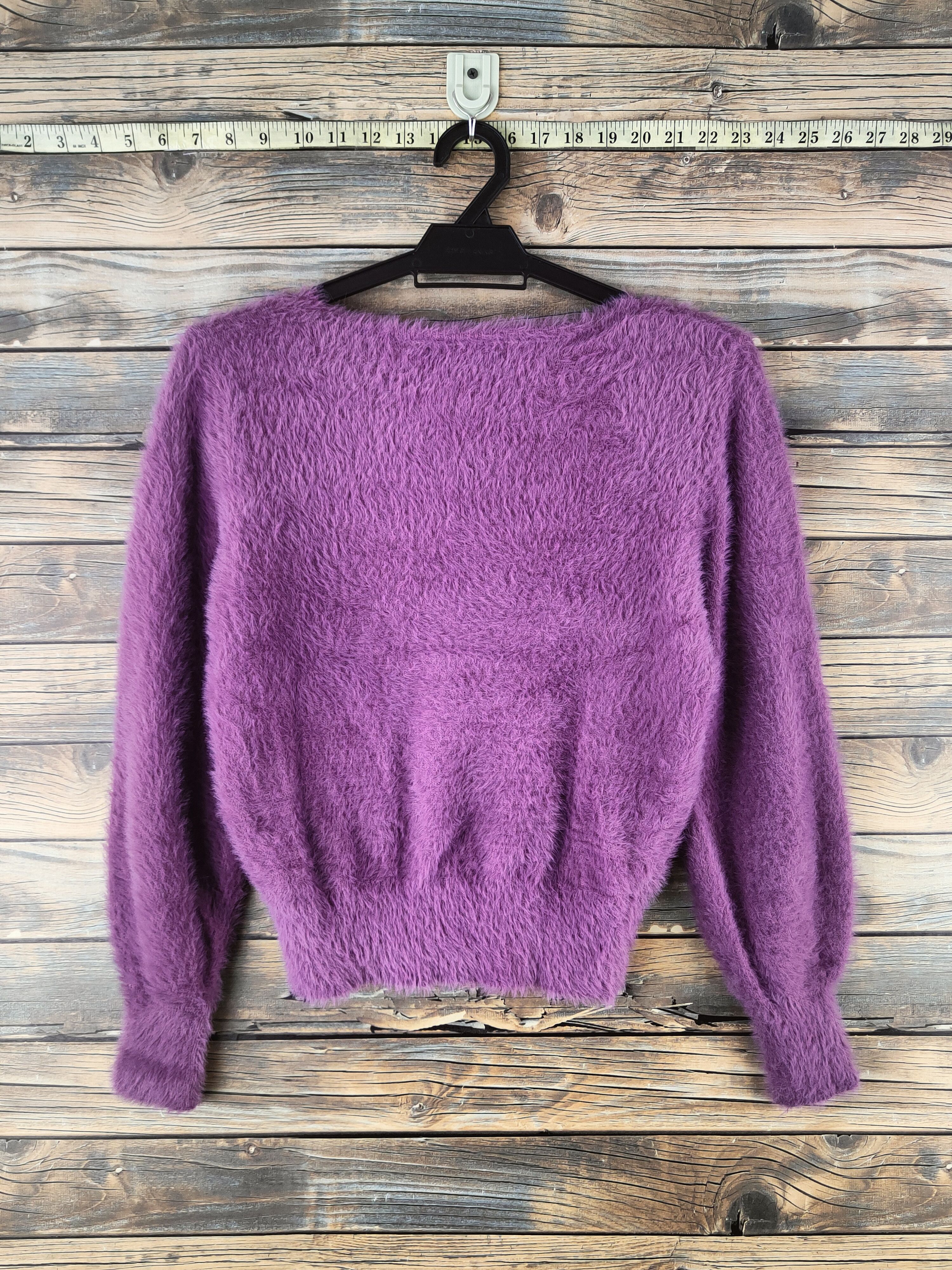 Japanese Brand DL GRL Purple Fur Mohair Knitwear #46-987 Size S / US 4 / IT 40 - 7 Thumbnail