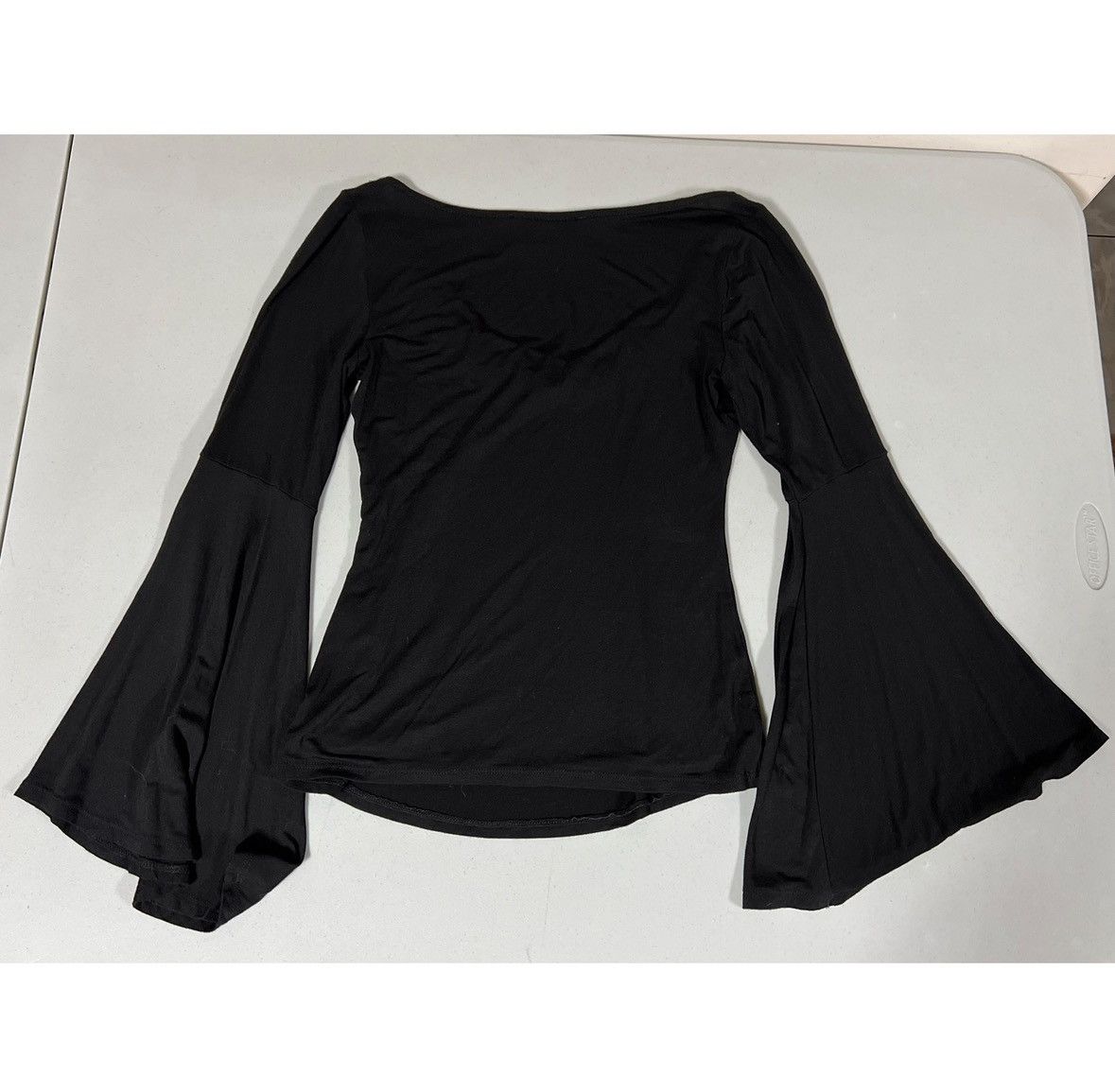 VaVa Black Solid Cut-Out Bell Sleeve Shirt Top Blouse Tee Size S🖤 Size S / US 4 / IT 40 - 5 Thumbnail