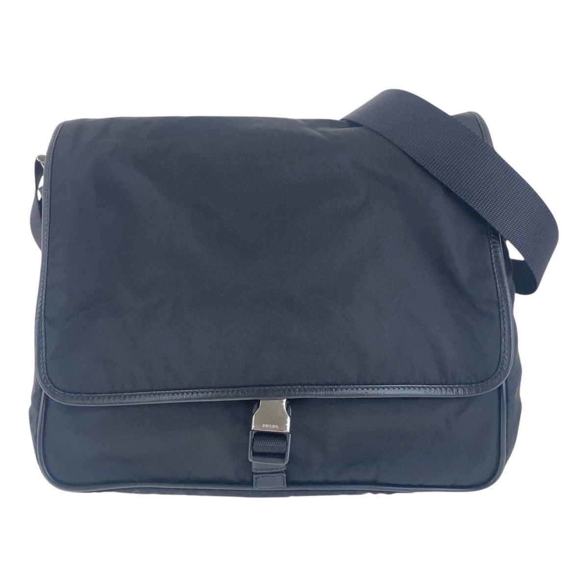 Prada Prada Tessuto Triangle Logo Plate Shoulder Bag 502136 Others Crossbody Bag in Black, Men's