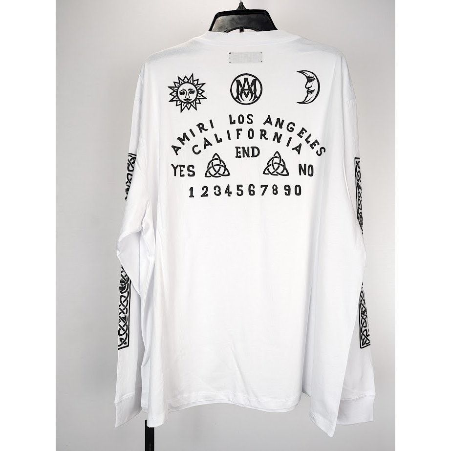 Amiri o1rshd1 Ouija Board Long Sleeve T-Shirt in White Size US XXL / EU 58 / 5 - 15 Thumbnail