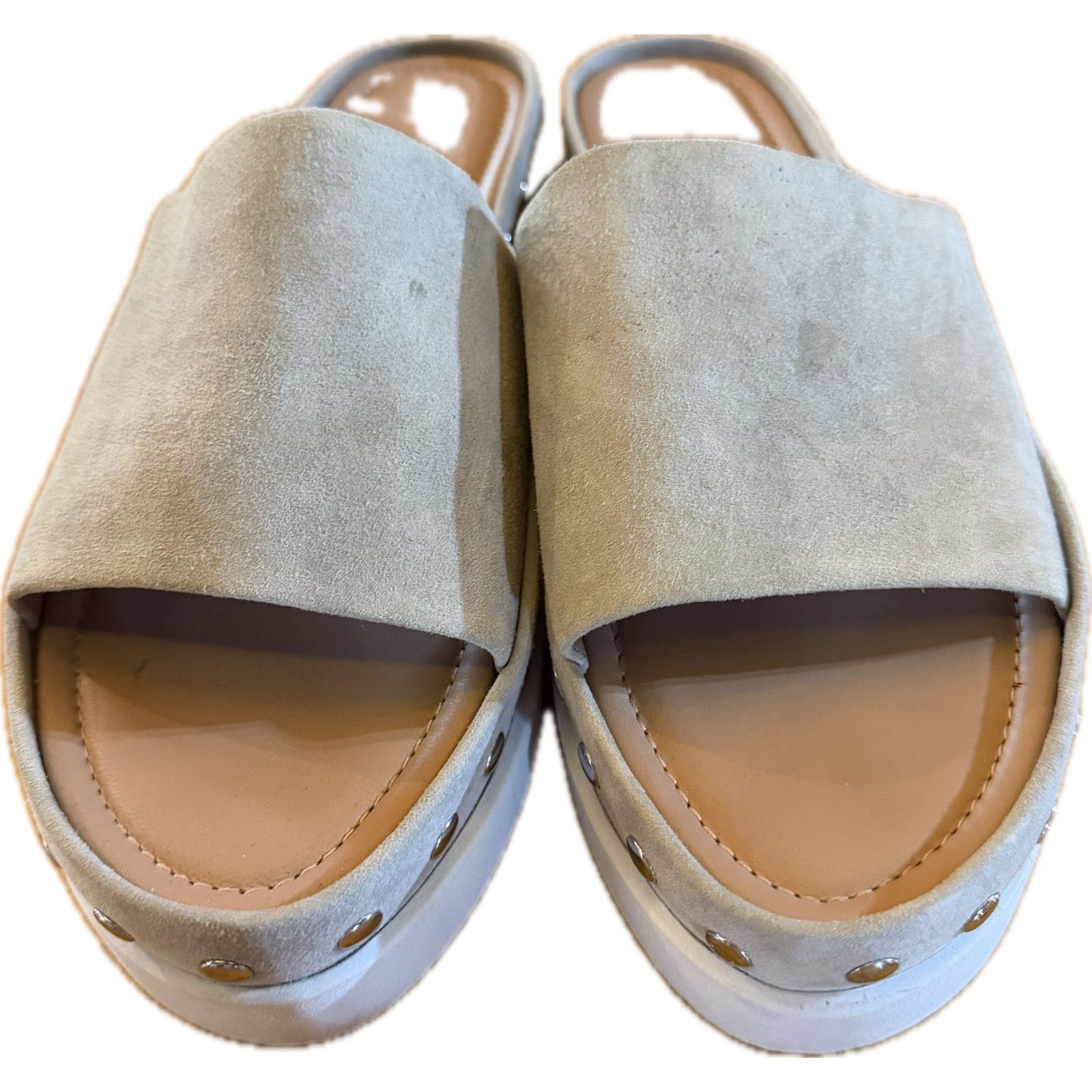 Linea Paolo Linea Women's Platform Slide Sandals Gray Studded 9 Size US 9 / IT 39 - 1 Thumbnail