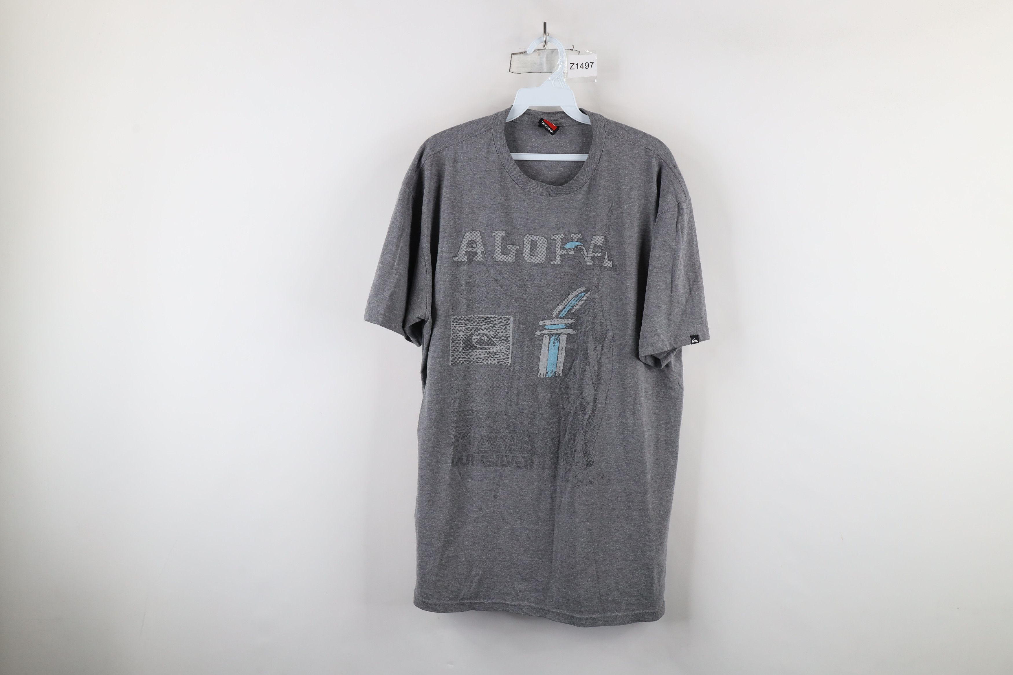 Quiksilver × Vintage Vintage Quiksilver Surfing Out Aloha Hawaii T-Shirt Gray Size US XL / EU 56 / 4 - 1 Thumbnail