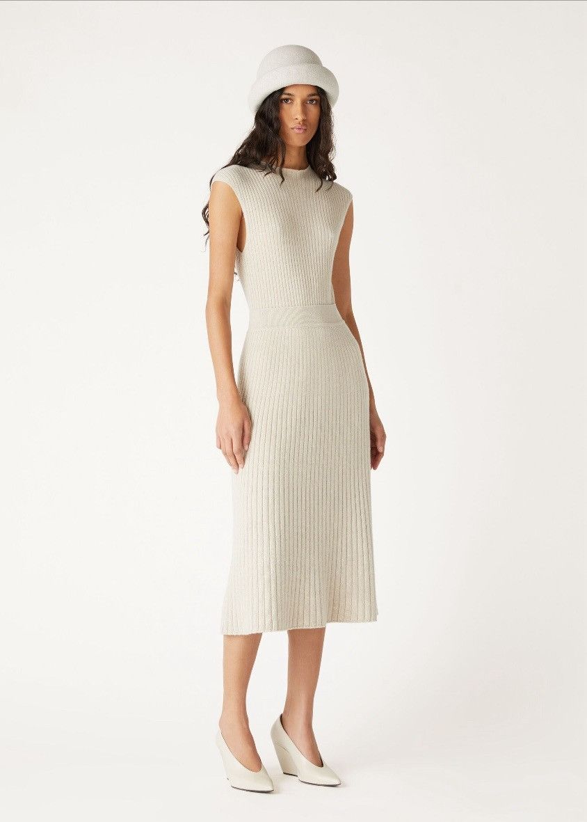 Loro Piana o1srvl11e0725 FAO2844 Baby Cashmere Midi Skirt in White Size 28" / US 6 / IT 42 - 4 Thumbnail