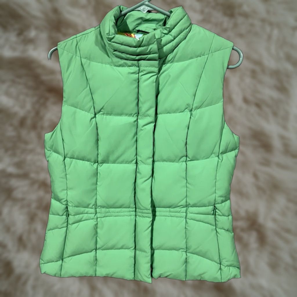 Lilly Pulitzer Lilly Pulitzer Puffer Vest Sz Small Green Down Full Zip Pockets Size S / US 4 / IT 40 - 1 Thumbnail