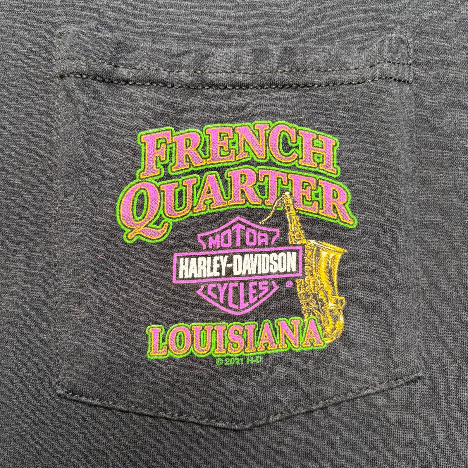 Harley Davidson Vintage Harley Davidson Bourbon Street T Shirt Top Men SZ L Size US L / EU 52-54 / 3 - 4 Thumbnail