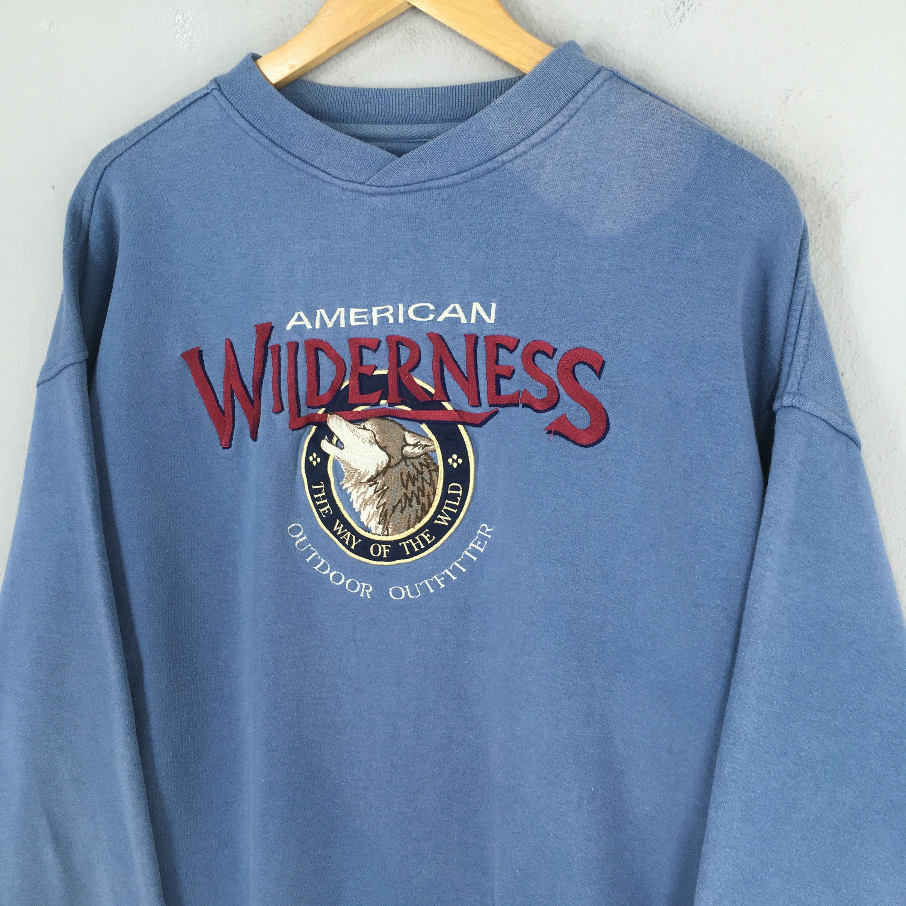 Habitat Vintage 90s American Wilderness Blue Sweatshirt XLarge Size US XL / EU 56 / 4 - 3 Thumbnail