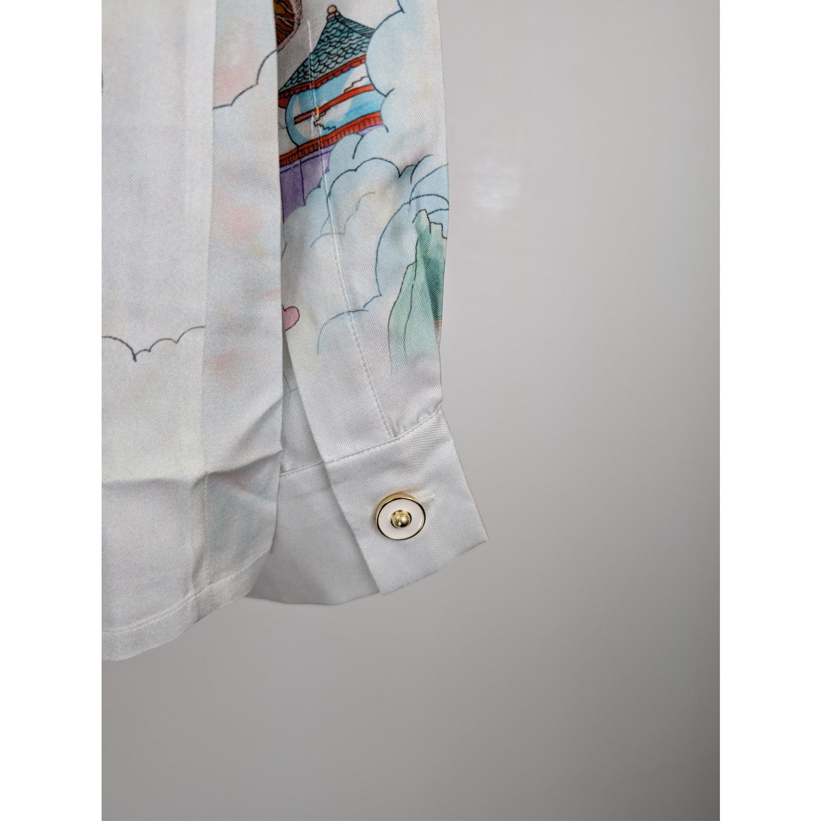 Casablanca o1rshd1 Silk Twill Cuban Collar Long Sleeve Shirt in Flowers Size US L / EU 52-54 / 3 - 14 Thumbnail