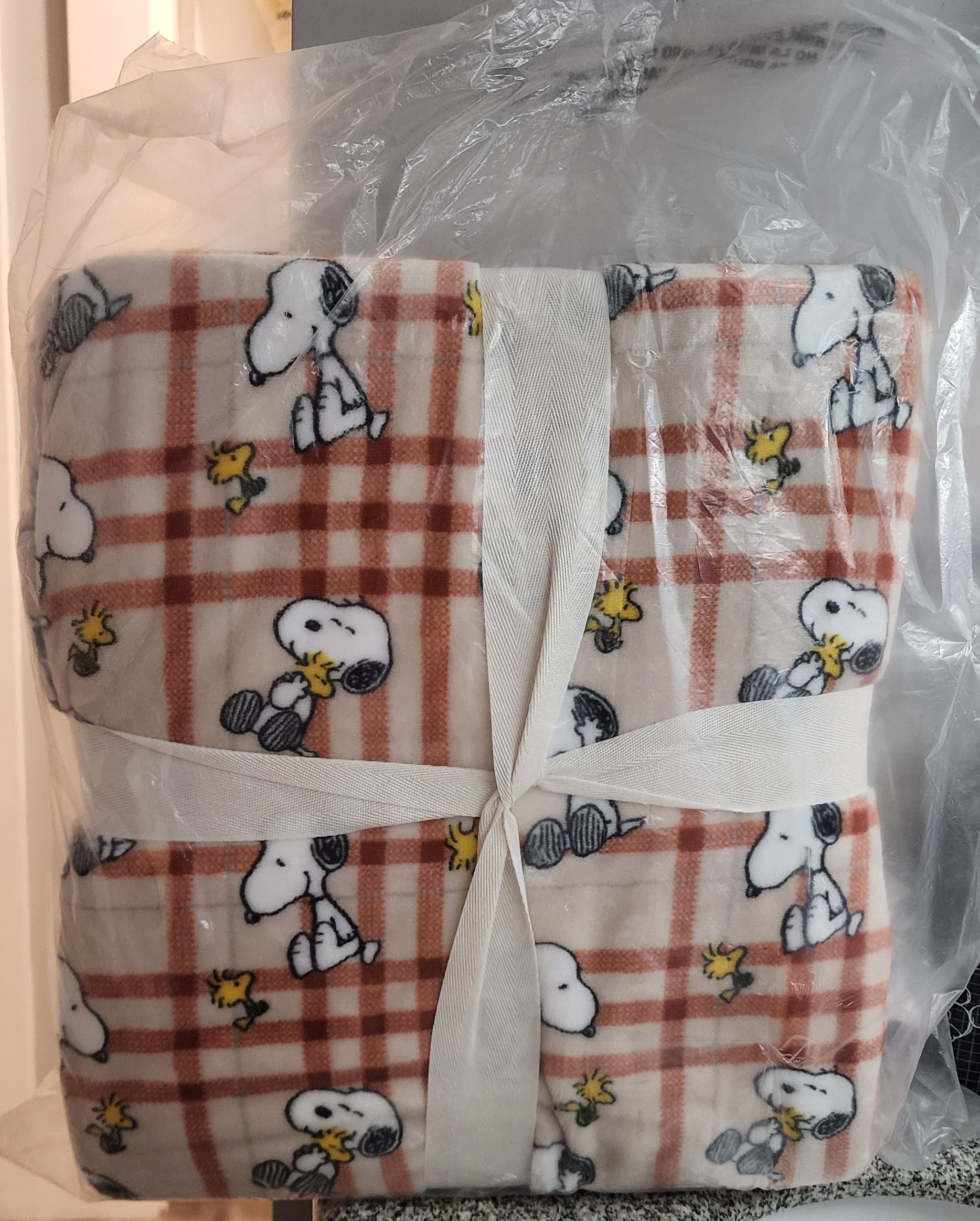 Peanuts NWT PEANUTS Berkshire Peanuts Snoopy Holiday Plaid Blanket Size ONE SIZE - 2 Thumbnail
