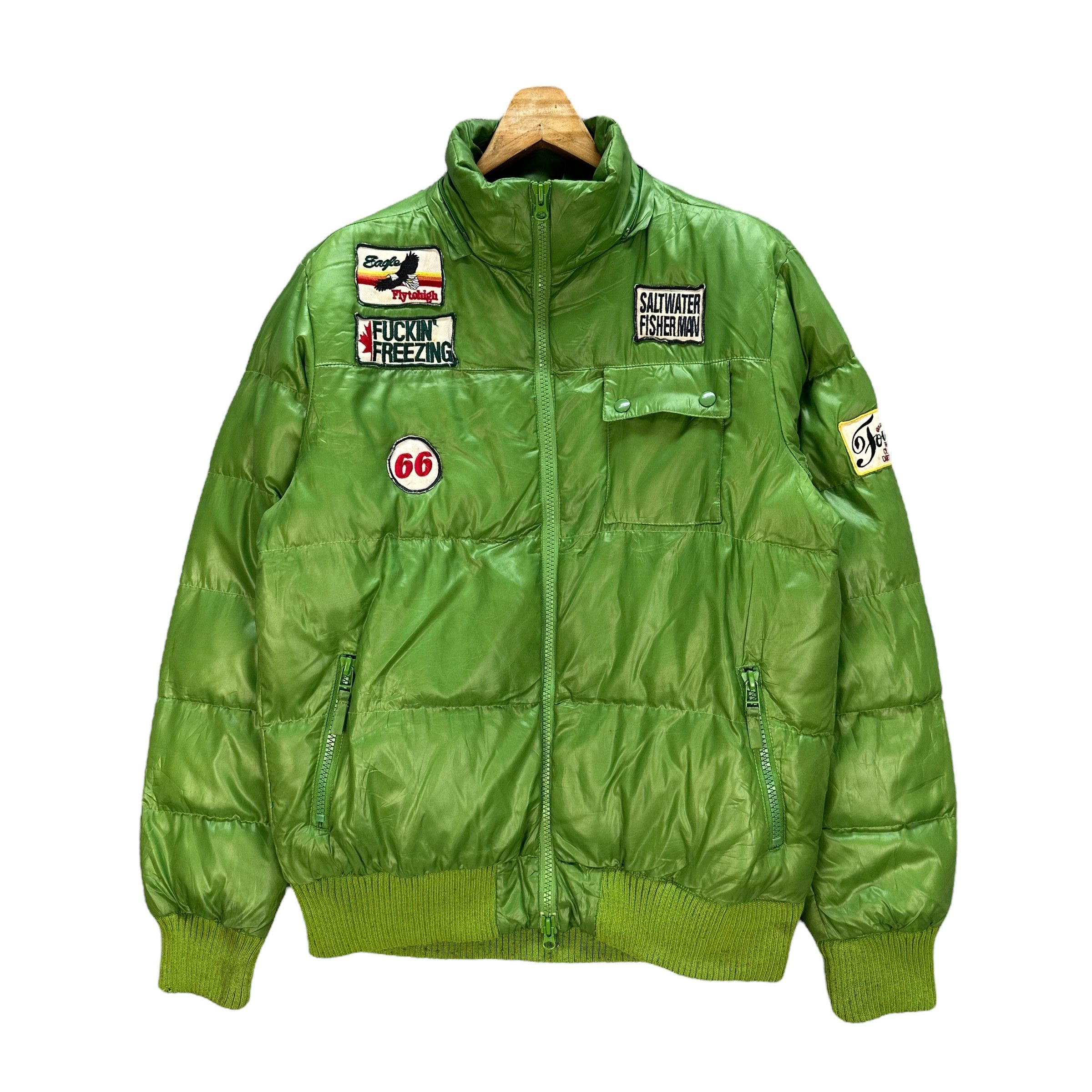 Japanese Brand FOURSEASON Patches Logo Green Puffer Jacket #A32-0719 Size US XL / EU 56 / 4 - 1 Thumbnail