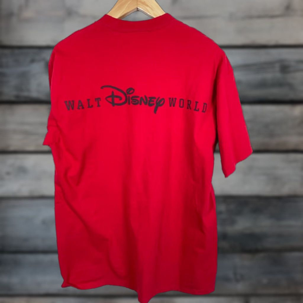 Disney VINTAGE Disney T-Shirt Mickey Mouse Adult XL Red 90s Cartoon Retro Walt Disney World Disney Designs tag 1997 Men Large Size US L / EU 52-54 / 3 - 1 Thumbnail
