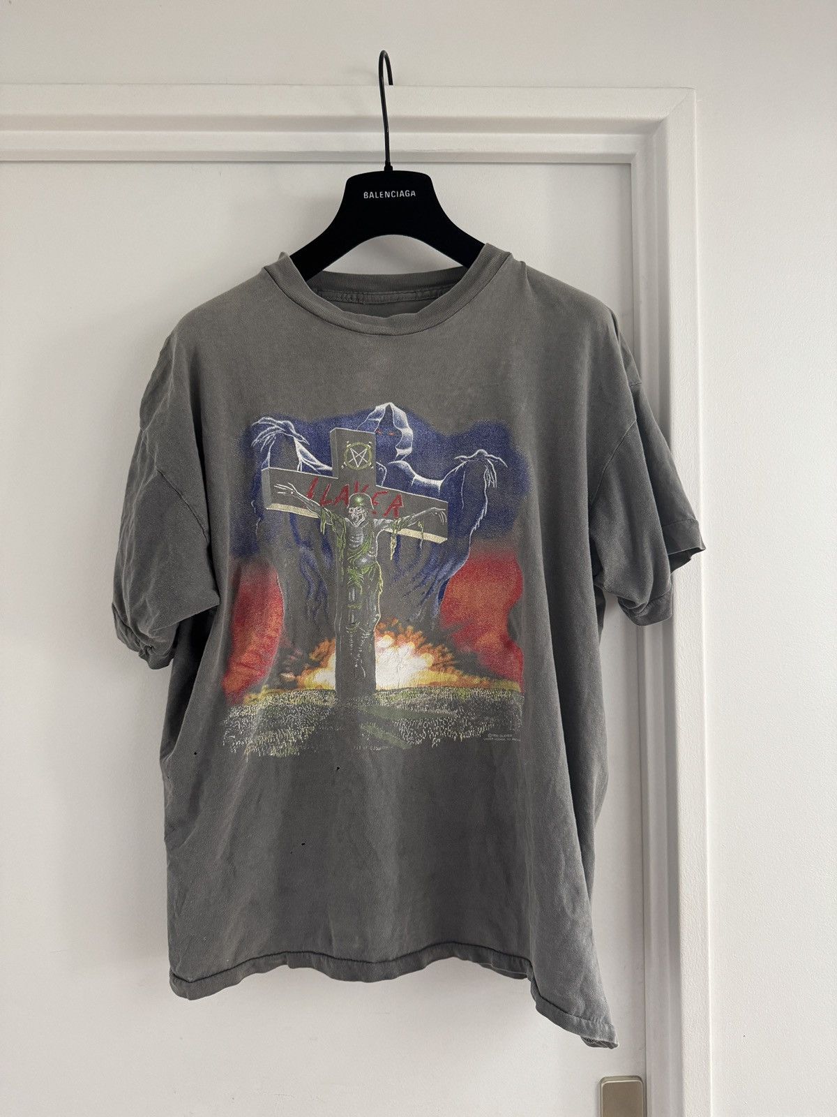 Slayer *RARE* 90s METAL BAND PARIS TOUR SLAYER 1990 EUROPE TOUR Size US L / EU 52-54 / 3 - 1 Thumbnail