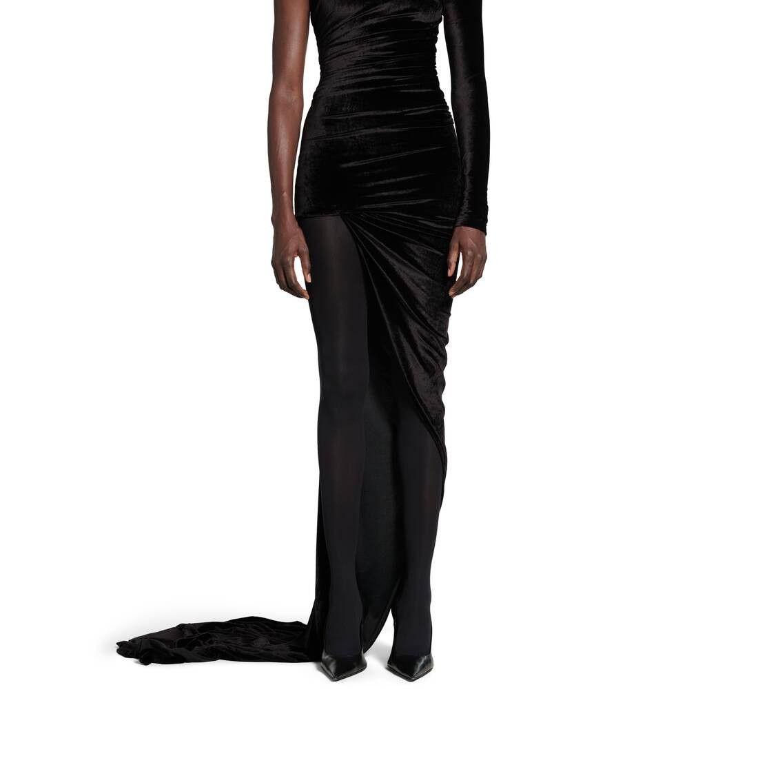 Balenciaga o1bcso1str0326 Asymmetric Dress in Black Size M / US 6-8 / IT 42-44 - 6 Thumbnail