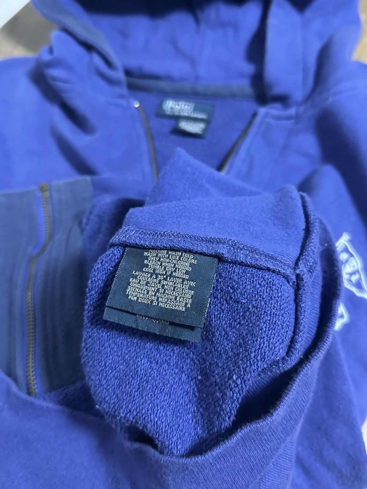 Polo Ralph Lauren × Vintage Vintage 90’s Polo Ralph Lauren Pirate Skull Blue Zip Hoodie Size US S / EU 44-46 / 1 - 7 Thumbnail