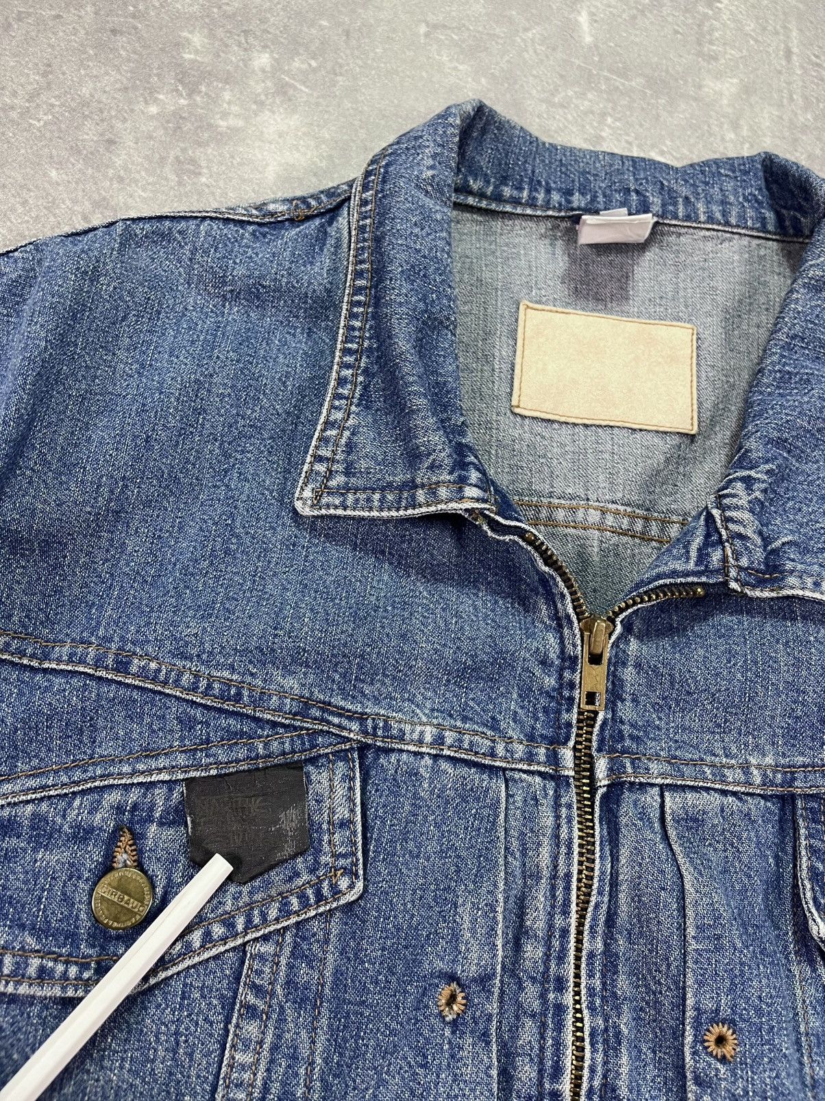 Marithe + Francois Girbaud 90s Marithe Francois Girbaud Denim Zip Trucker Jacket XL Size US XL / EU 56 / 4 - 7 Thumbnail