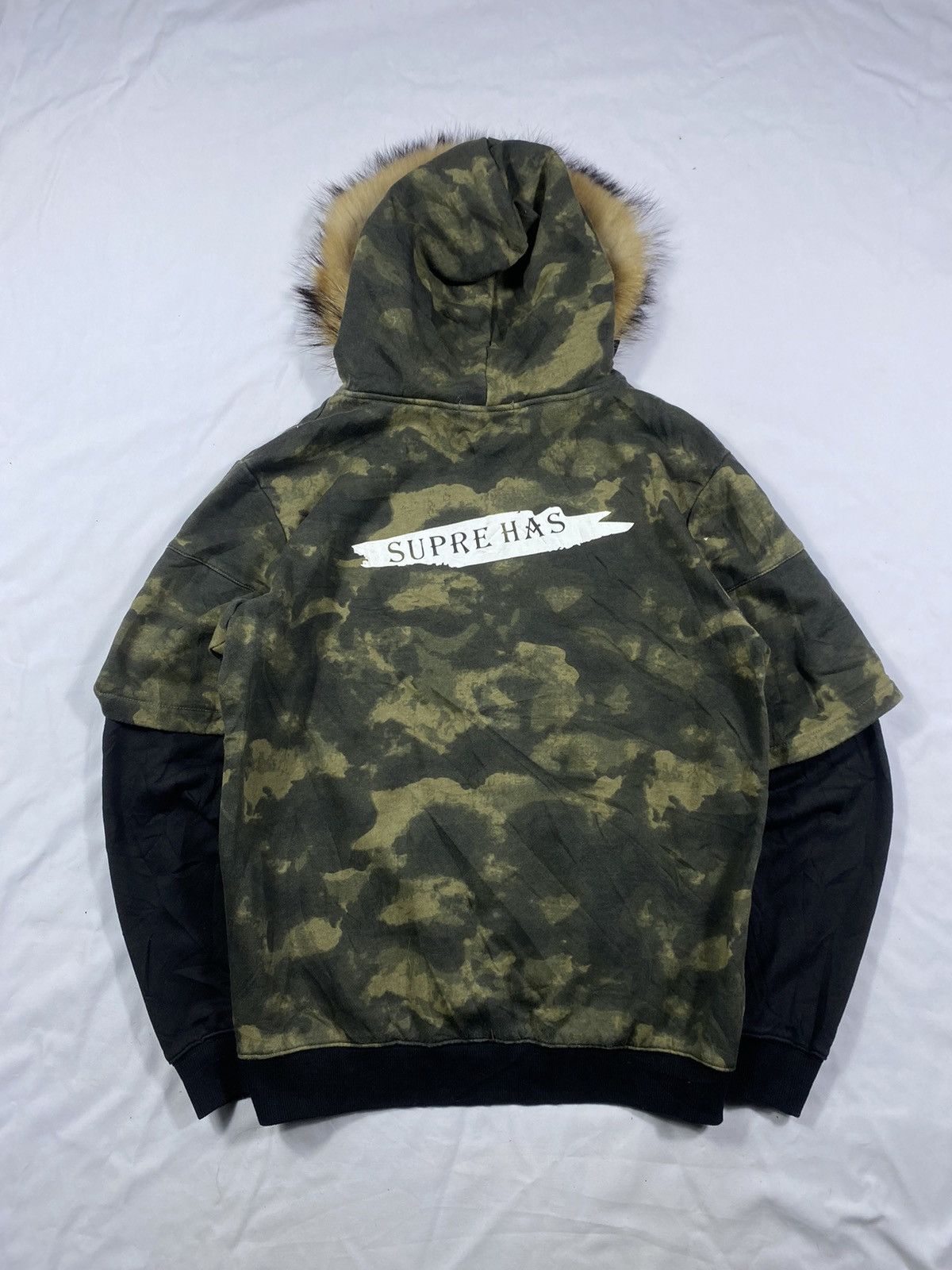 Japanese Brand Japanese Camo Super Has Double layer fur hoodie ifsix style Size US XL / EU 56 / 4 - 2 Thumbnail