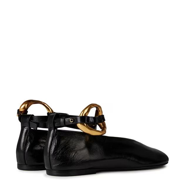 Jil Sander o1g2r1mq1024 Flats in Black & Gold Size US 8 / IT 38 - 5 Thumbnail