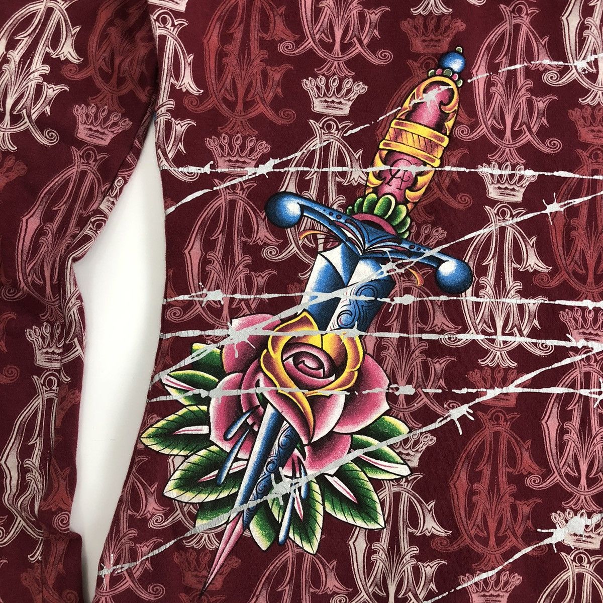 Christian Audigier × Ed Hardy × Vintage Christian Audigier Edhardy Embroidered Full Print Zip Hoodie Size S / US 4 / IT 40 - 14 Thumbnail