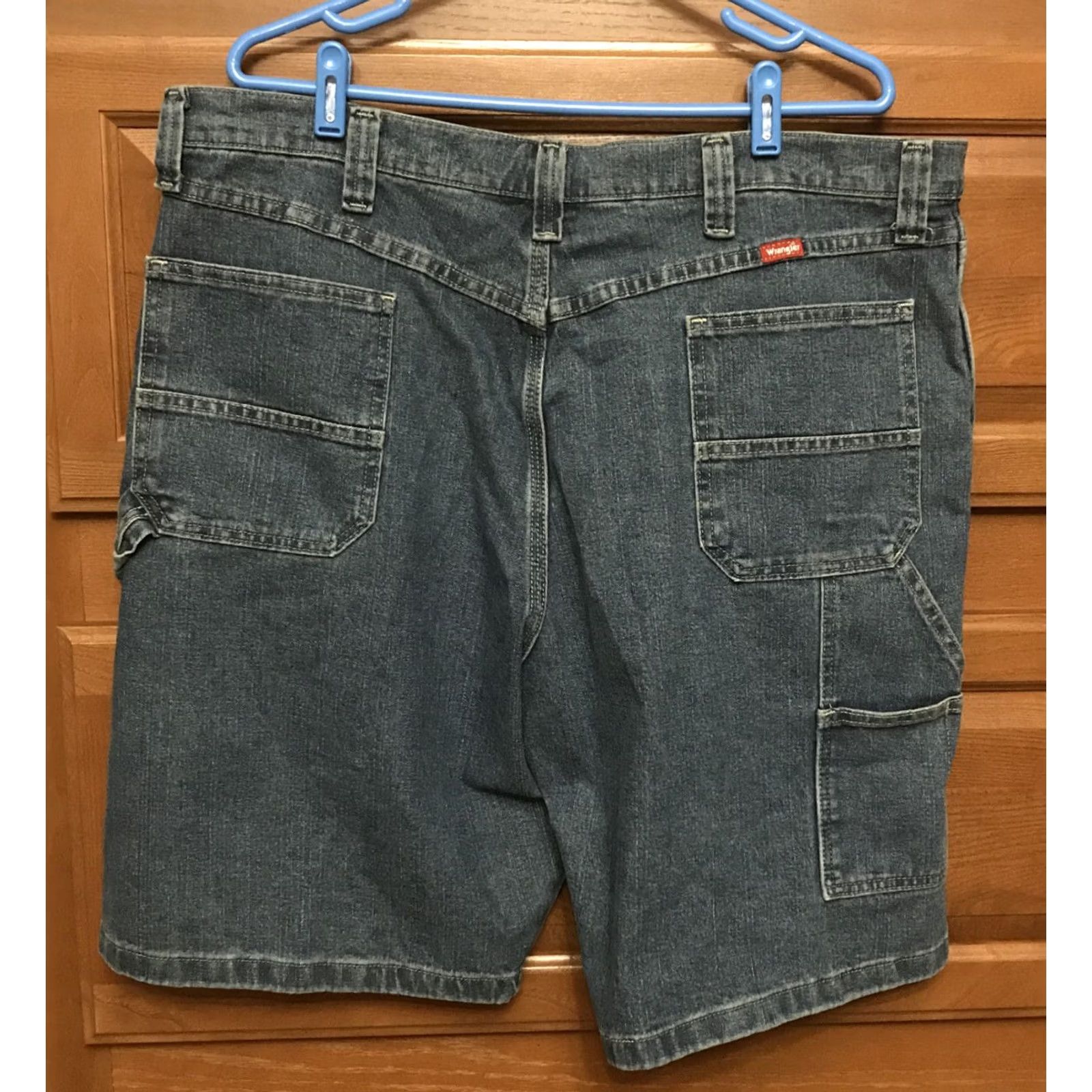 Wrangler Wrangler Jeans Shorts Carpenter 40 Blue Denim 10" Inseam Regular Mens Cotton Spandex Pocket Hammer Loop Workwear NWT Size US 40 / EU 56 - 2 Thumbnail