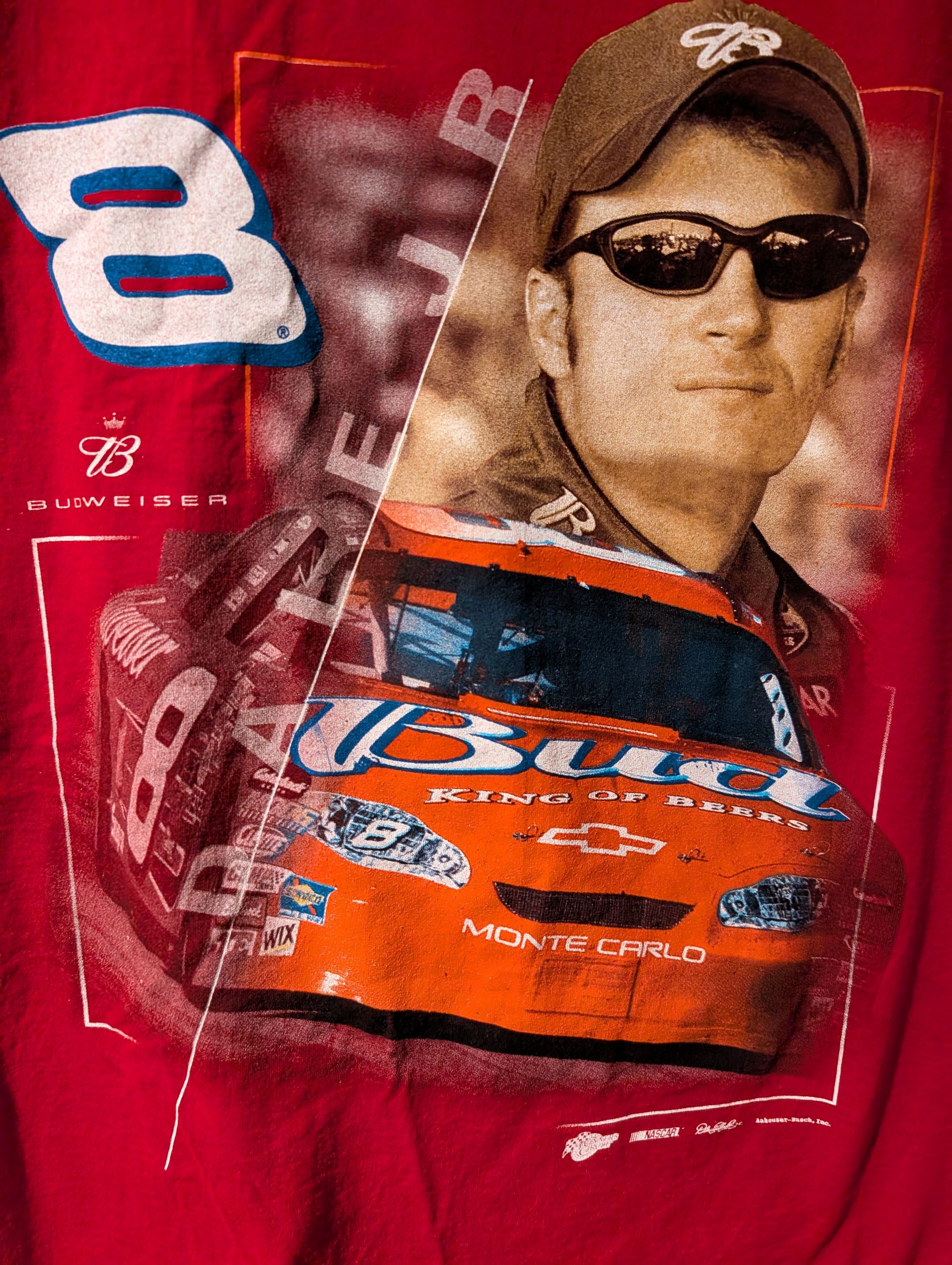 NASCAR VTG Dale Earnhardt Jr #8 Budweiser T-Shirt King Beers NASCAR Size US XXL / EU 58 / 5 - 2 Thumbnail