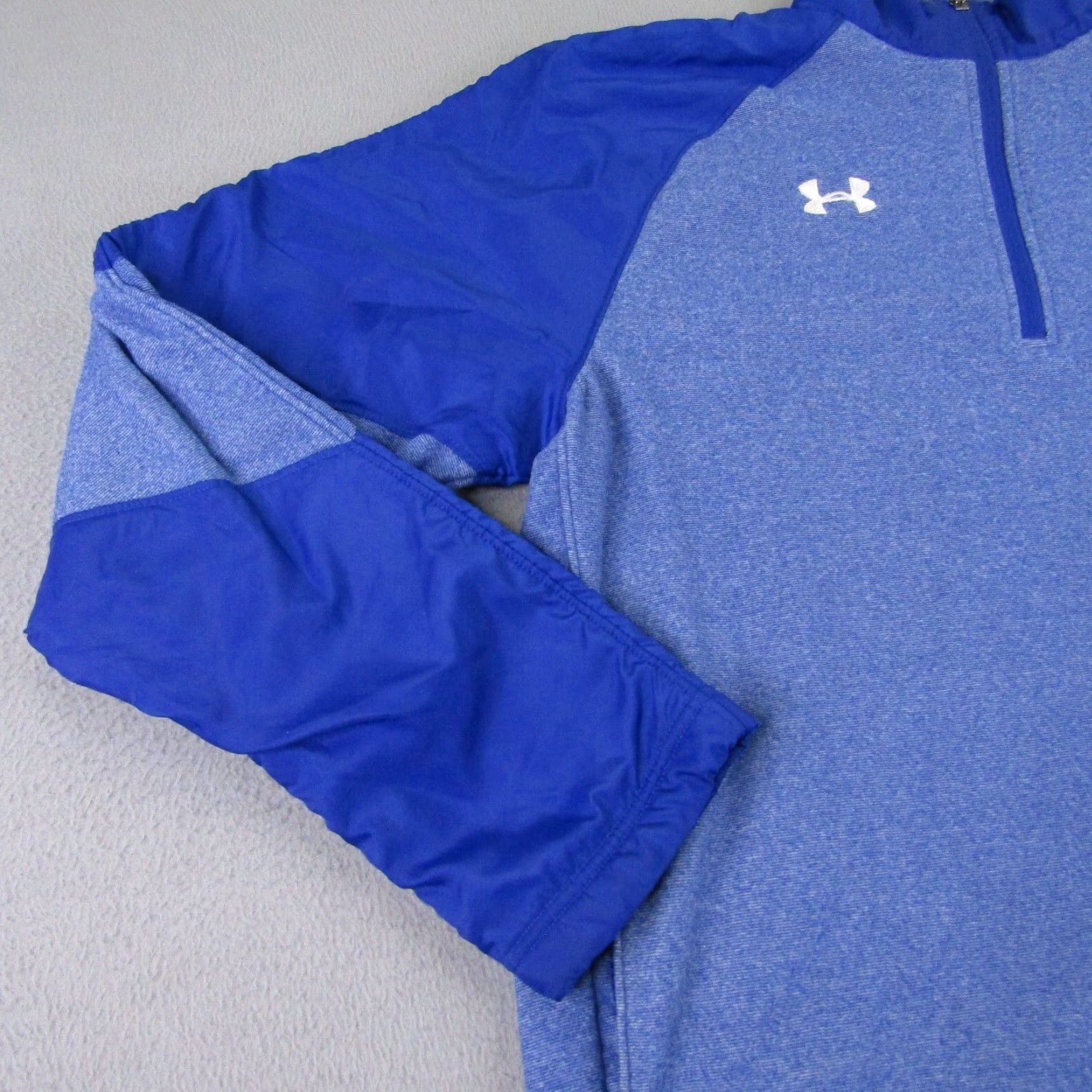 Under Armour Under Armour Soccer Cold Gear Sweater Mens Medium Blue Windbreaker Quarter Zip Mock Neck Pullover Long Sleeve Size US M / EU 48-50 / 2 - 3 Thumbnail