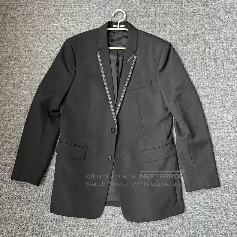 Dior Dior Black pure wool striped logo suit Size 48R - 1 Thumbnail