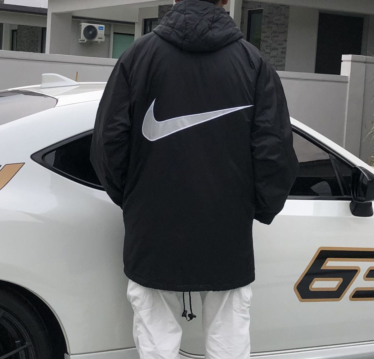 Nike Vintage NIKE NOMO Big Logo Lined Quilted Hoodie Coach Jacket Size US XL / EU 56 / 4 - 21 Thumbnail