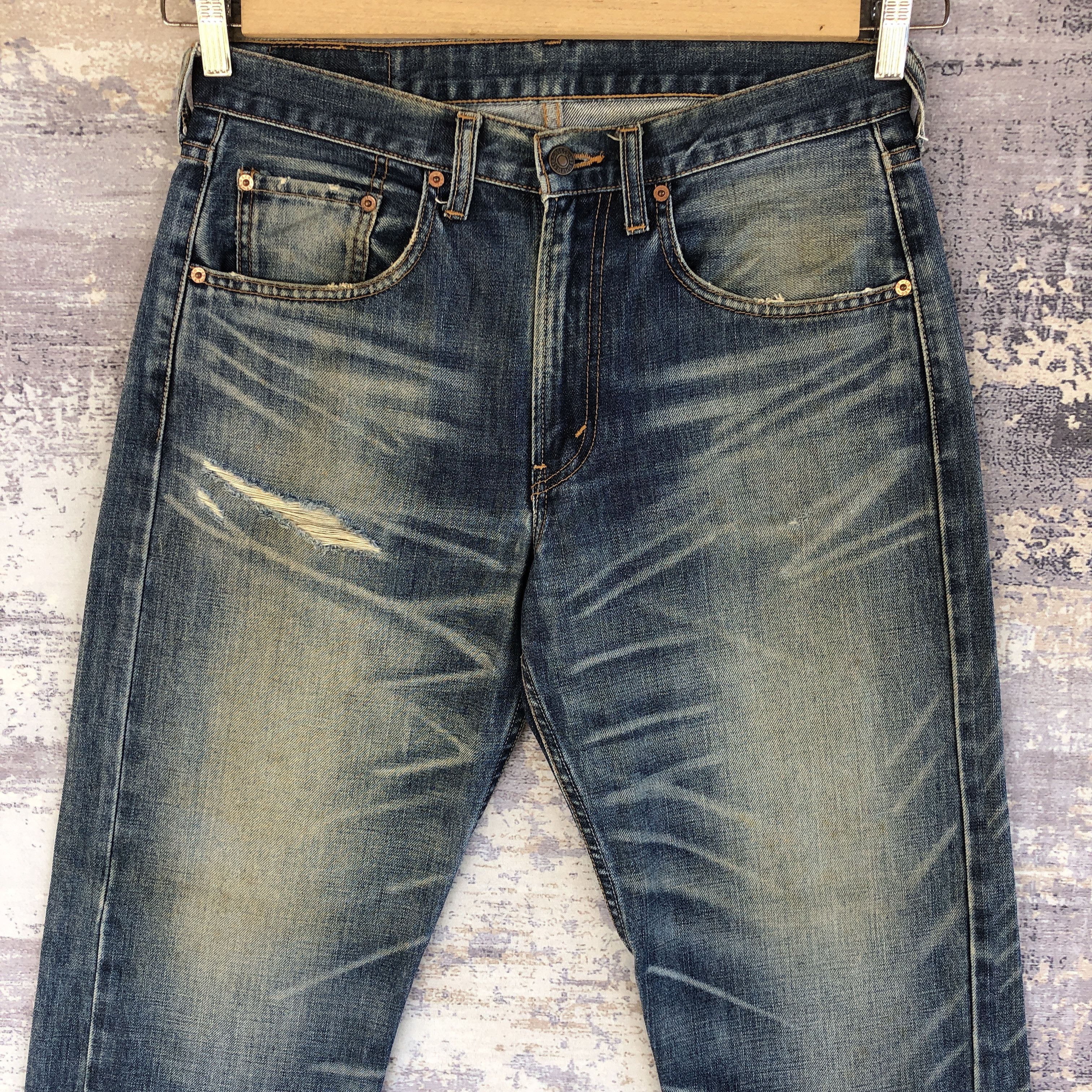 Levi's Vintage Distressed Levi's Jeans Levis 512 Dark Blue Denim Size US 32 / EU 48 - 3 Thumbnail