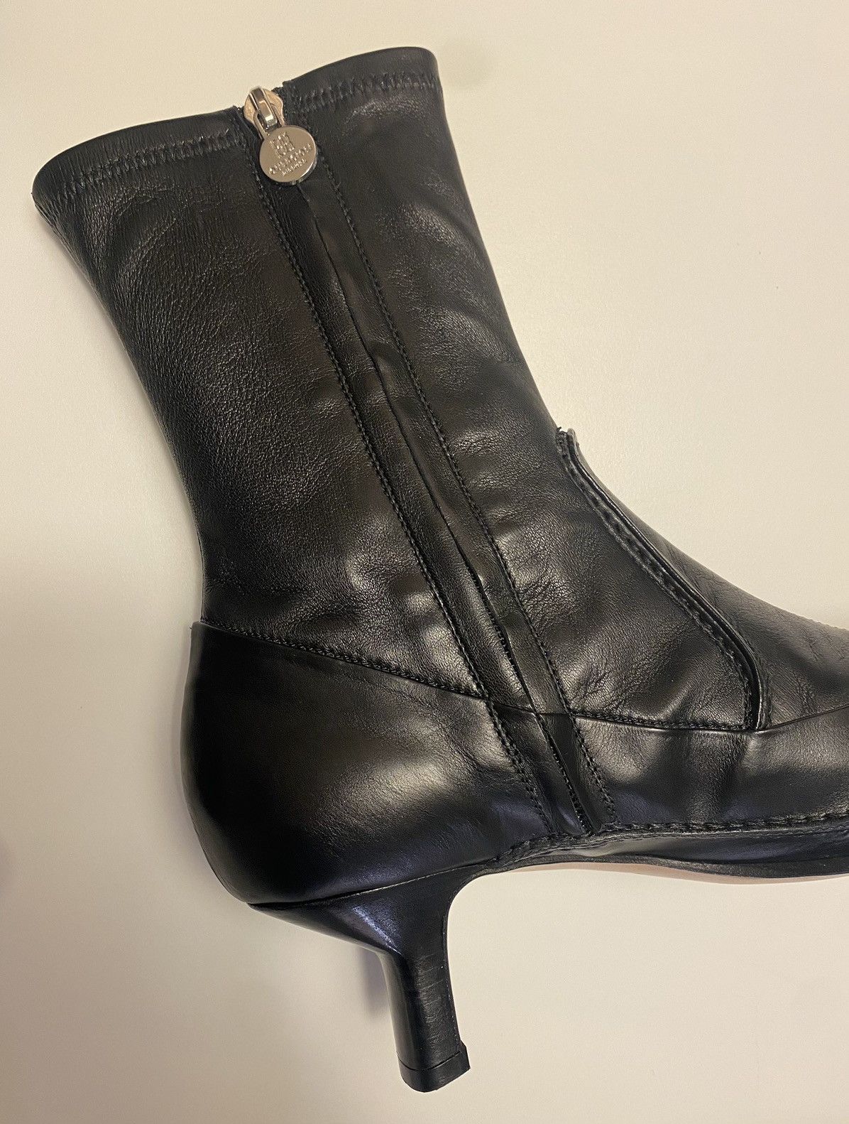 Quercioli Ankle boots in smooth calfskin and stretch nappa Size US 8.5 / IT 38.5 - 11 Thumbnail