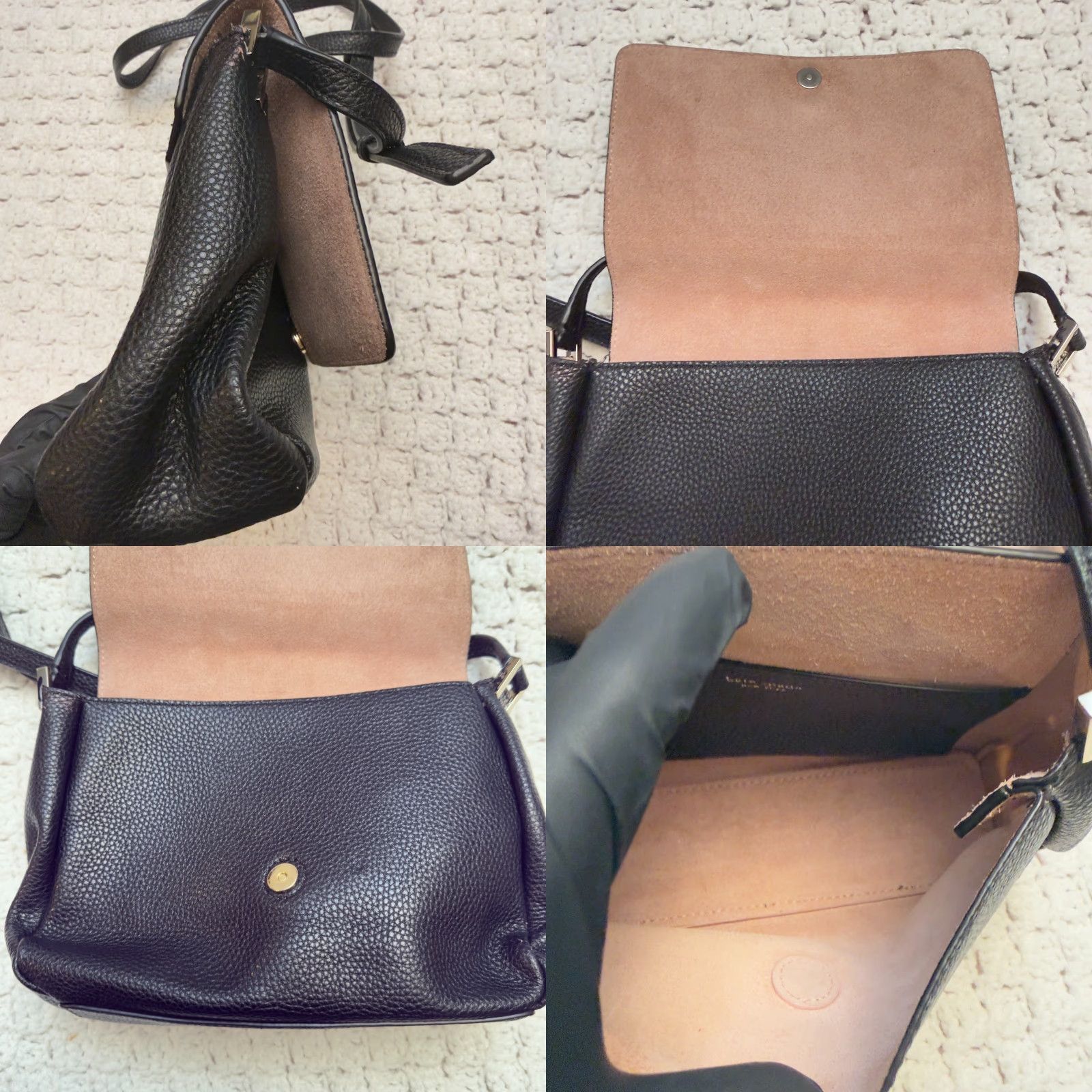 Vintage kate spade new york Avva Pershing Street Crossbody Bag Pebbled Leather Small Black Leather Crossbody Womens Bag Size ONE SIZE - 8 Thumbnail