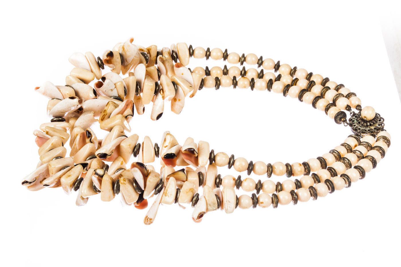 Designer Miriam Haskell Shell Bead Necklace Size ONE SIZE - 3 Thumbnail