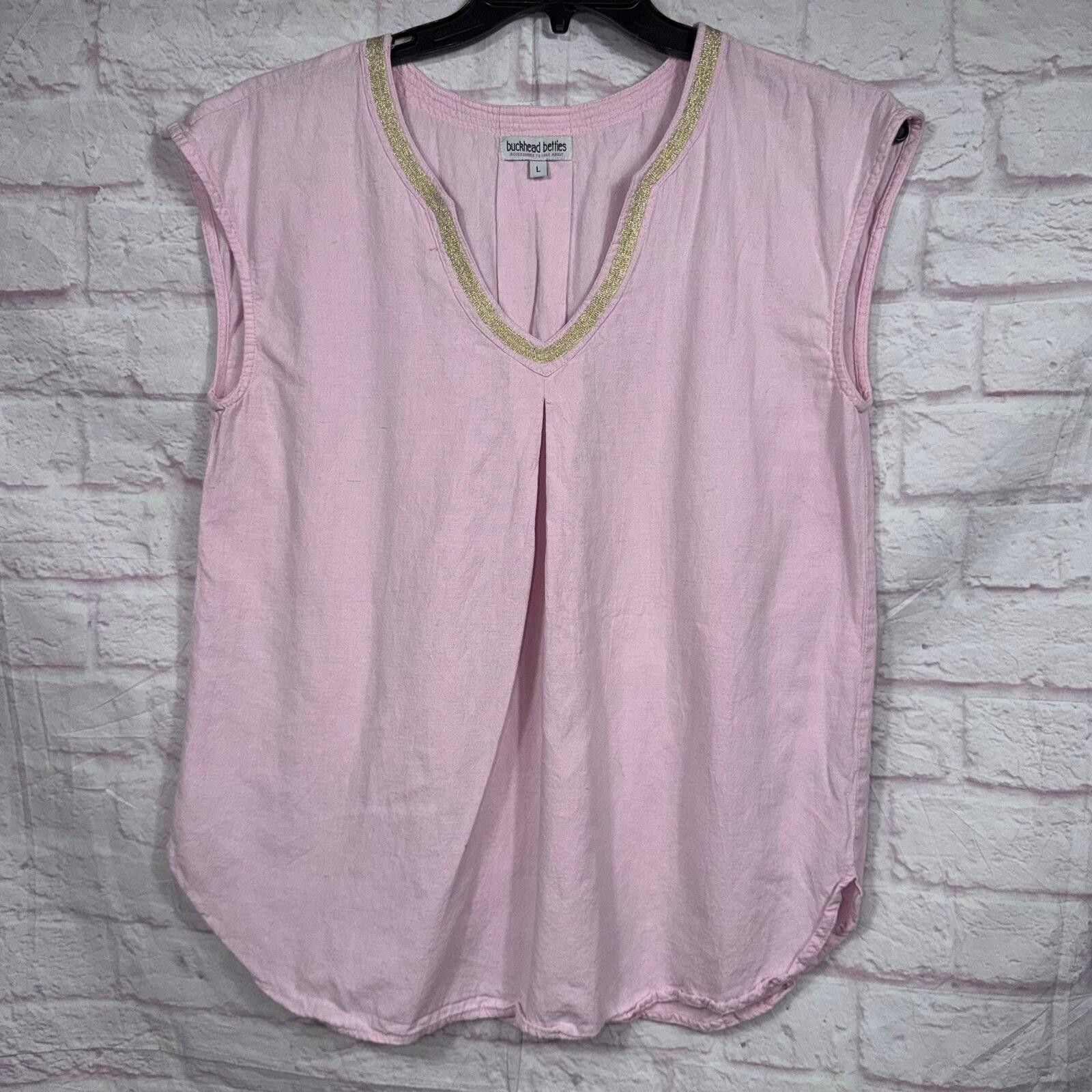 Other Buckhead Betties Pink Linen Blend Sleeveless Top - Size L Size L / US 10 / IT 46 - 1 Thumbnail