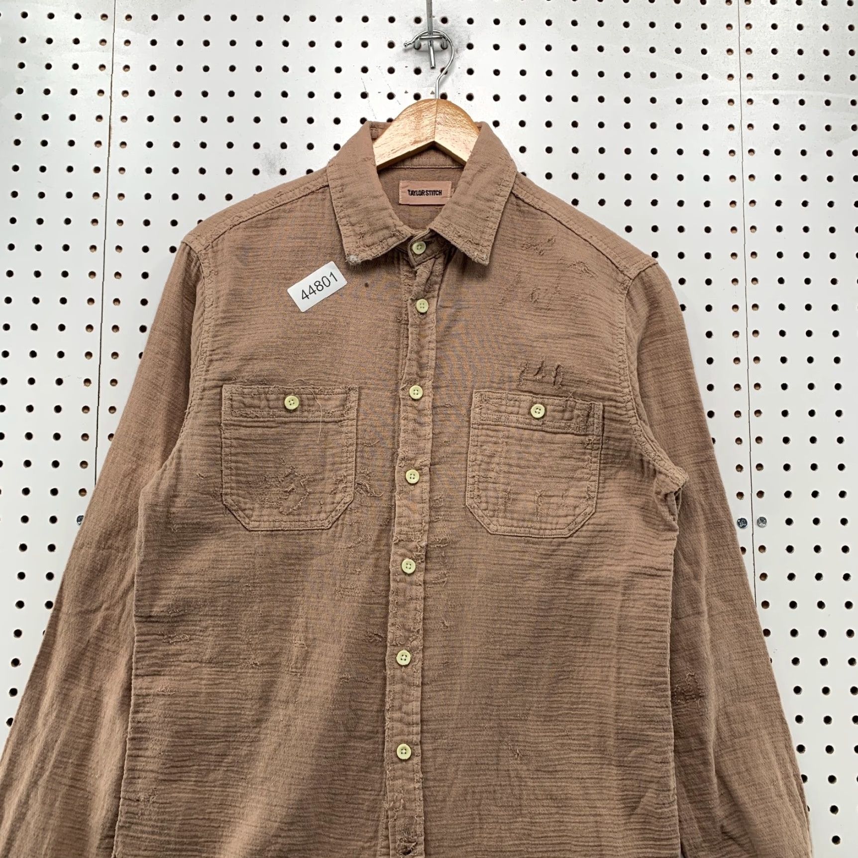 Taylor Stitch Taylor Stitch Button Shirt Mens 38 Fit Small Brown Distressed Long Sleeve Shirt Size US S / EU 44-46 / 1 - 2 Thumbnail