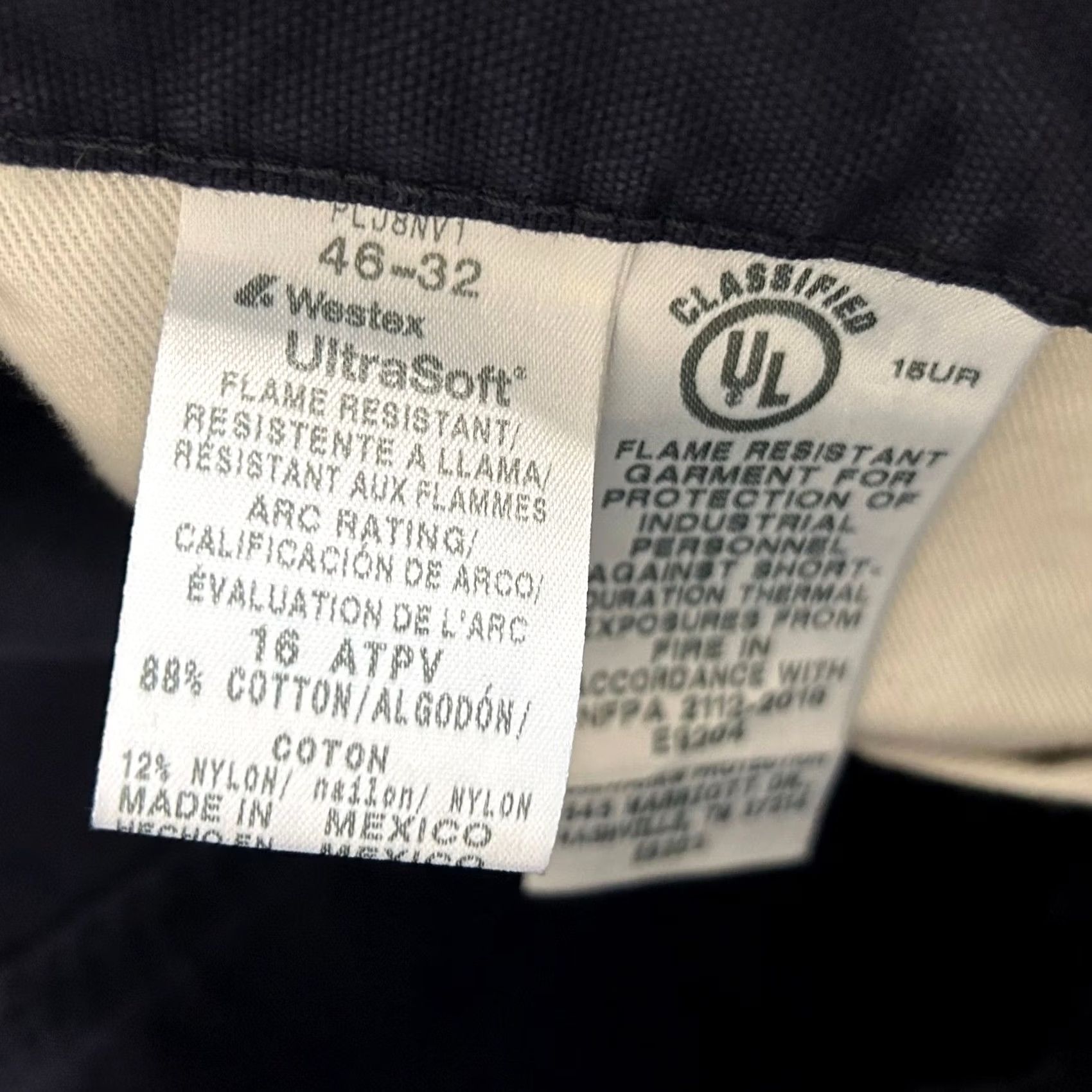 Vintage Bulwark FR Flame Resistant Carpenter Pants Cotton Blend Navy Blue Mens 46x32 Size US 30 / EU 46 - 5 Thumbnail