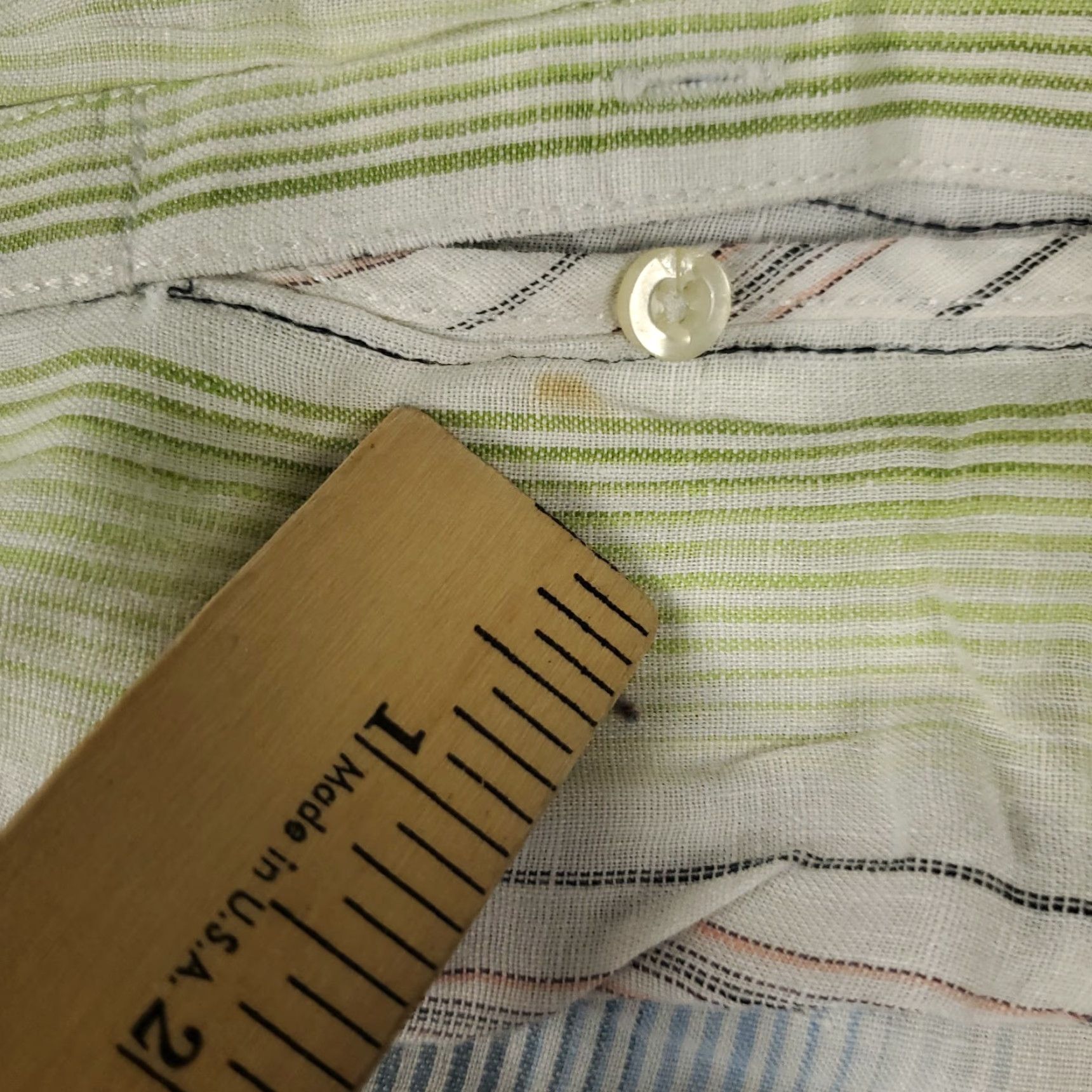 Tommy Bahama Tommy Bahama Button-Up Shirt Mens Medium Green Striped Linen Long Sleeve Casual Size US M / EU 48-50 / 2 - 3 Thumbnail