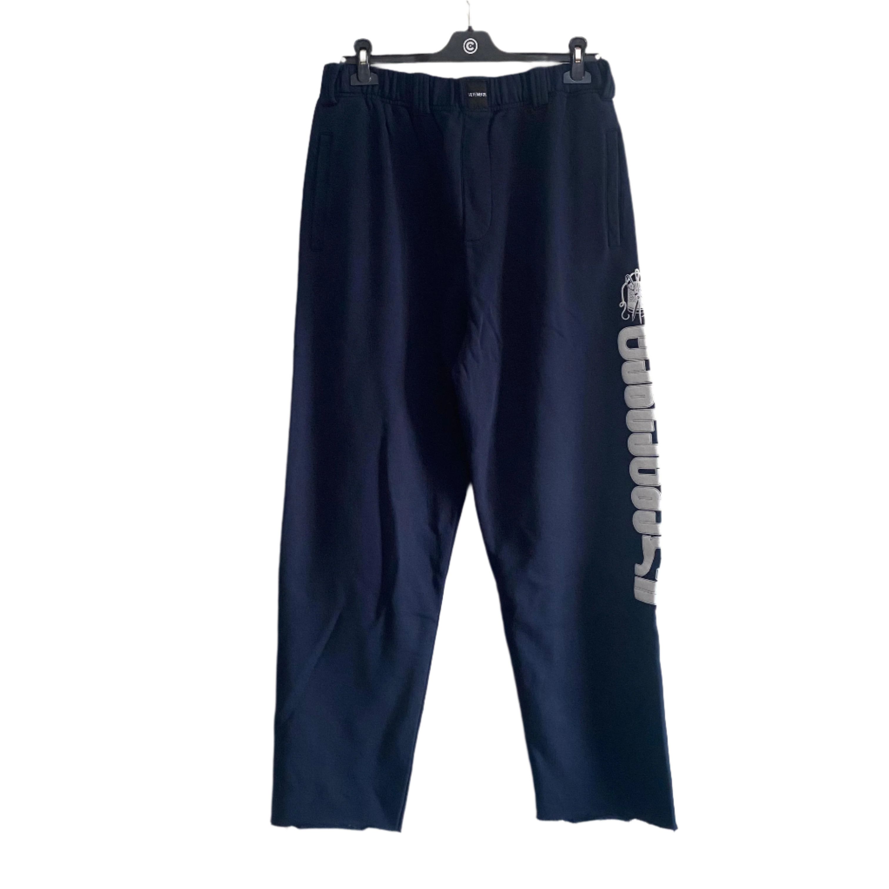 Vetements Runway Navy Blue Simple Logo Sweatpants Size US 28 / EU 44 - 1 Thumbnail