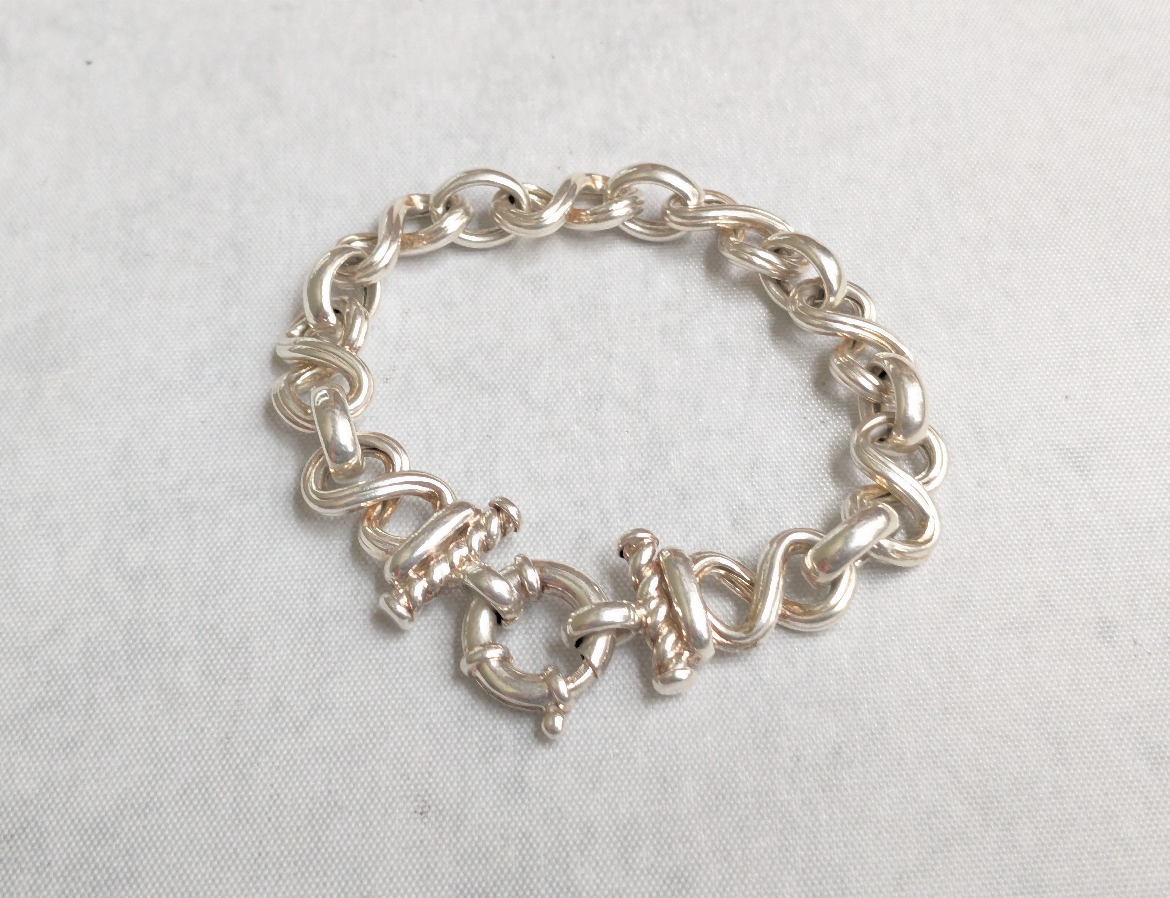 Jewelry Sterling Silver Bracelet Bow tie Infinity 7" Italy Size ONE SIZE - 1 Thumbnail