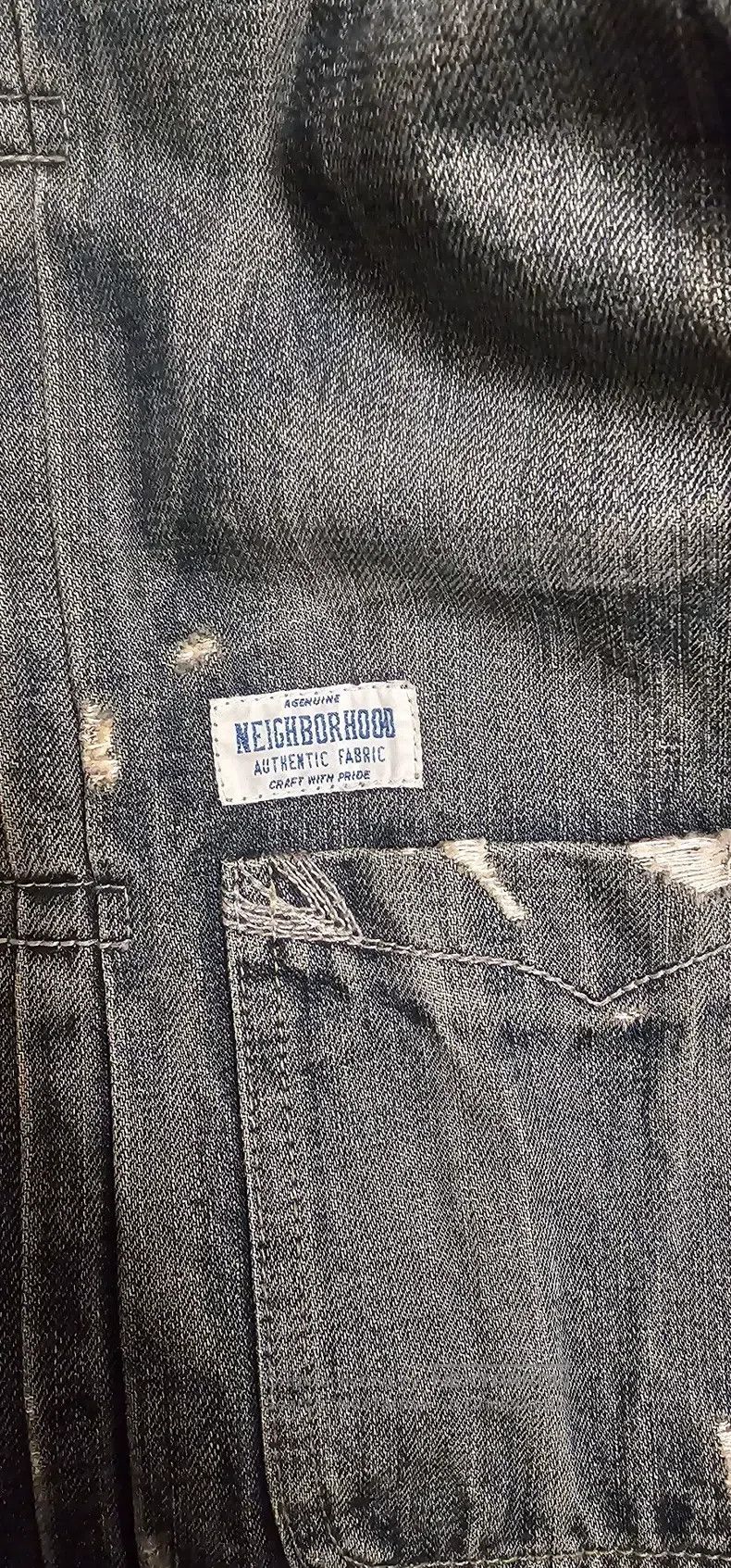 Neighborhood Neighborhood Washed Distressed Destroyed Denim Jacket Size US M / EU 48-50 / 2 - 5 Thumbnail