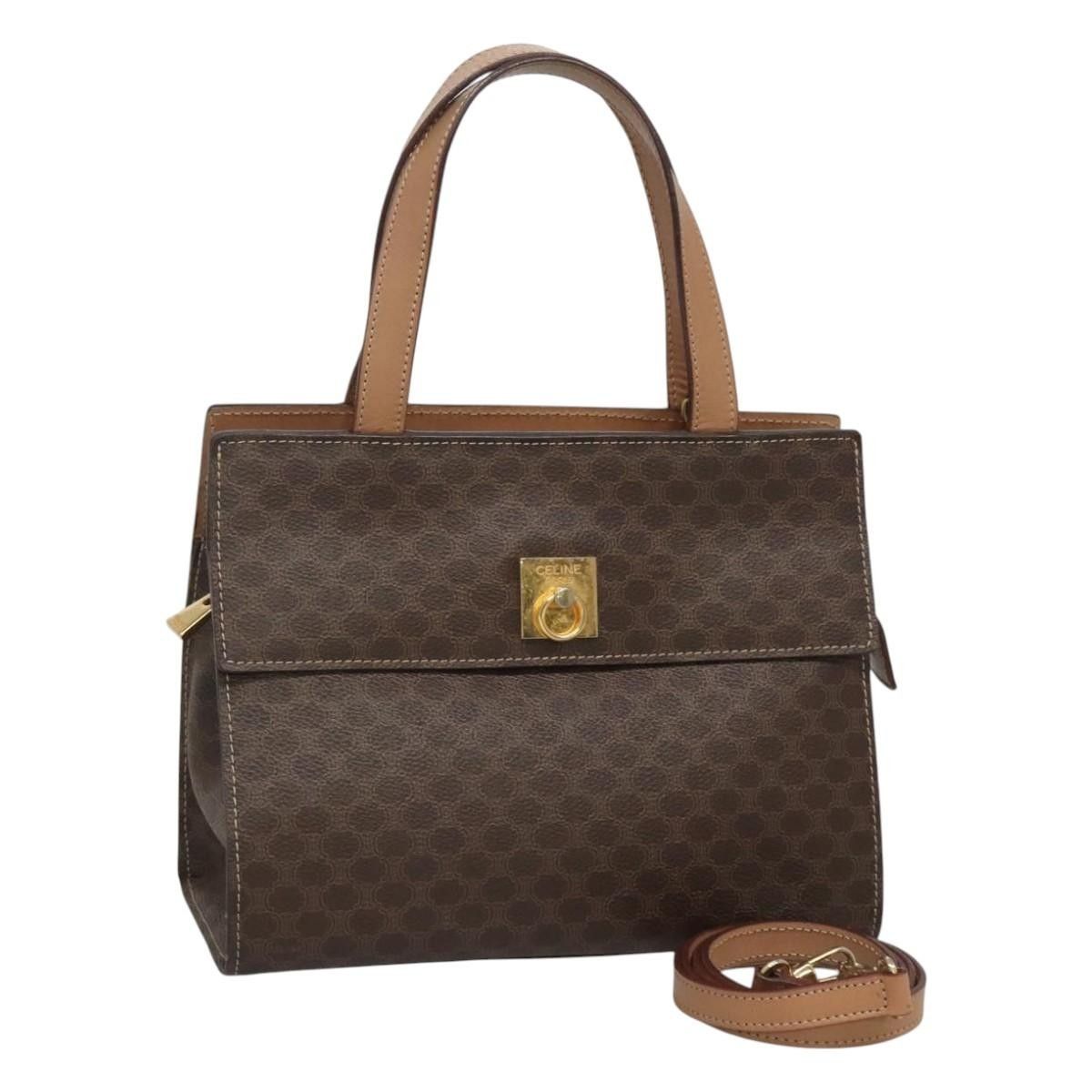 Celine Celine Vintage Macadam Handbag Canvas and Leather Size ONE SIZE - 1 Thumbnail