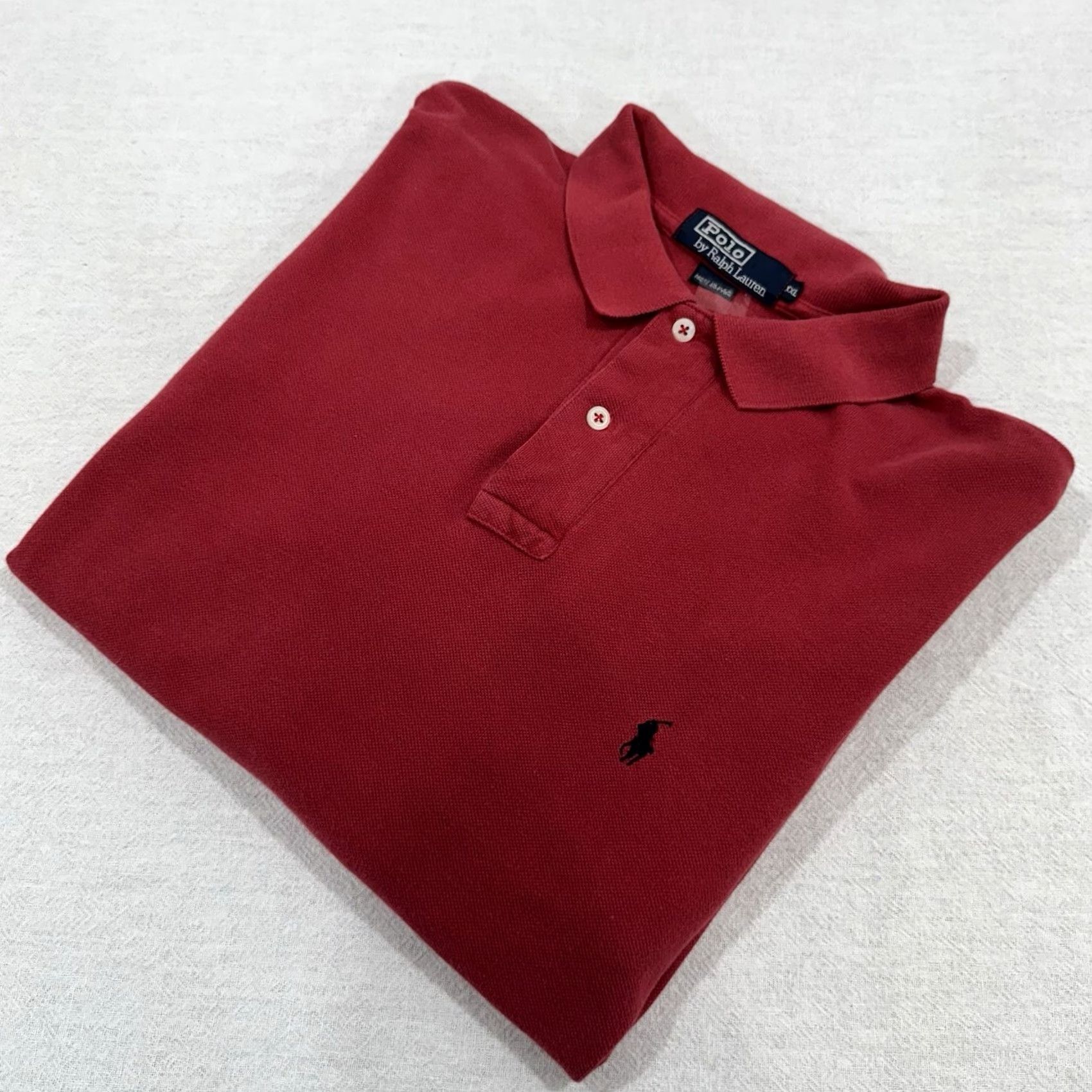 Ralph Lauren VINTAGE Ralph Lauren Polo Men's 2XL Red 100% Cotton Classic Fit USA Polo Shirt Short Sleeve Buttonless Pullover Logo Size US XXL / EU 58 / 5 - 7 Thumbnail