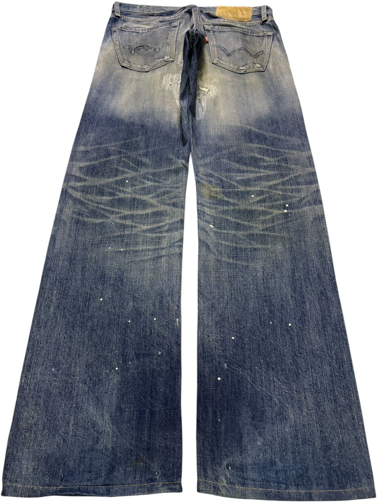 Edwin Vintage Edwin Painted Mud Wash Distress Sashiko Loose Jeans Size US 28 / EU 44 - 2 Thumbnail
