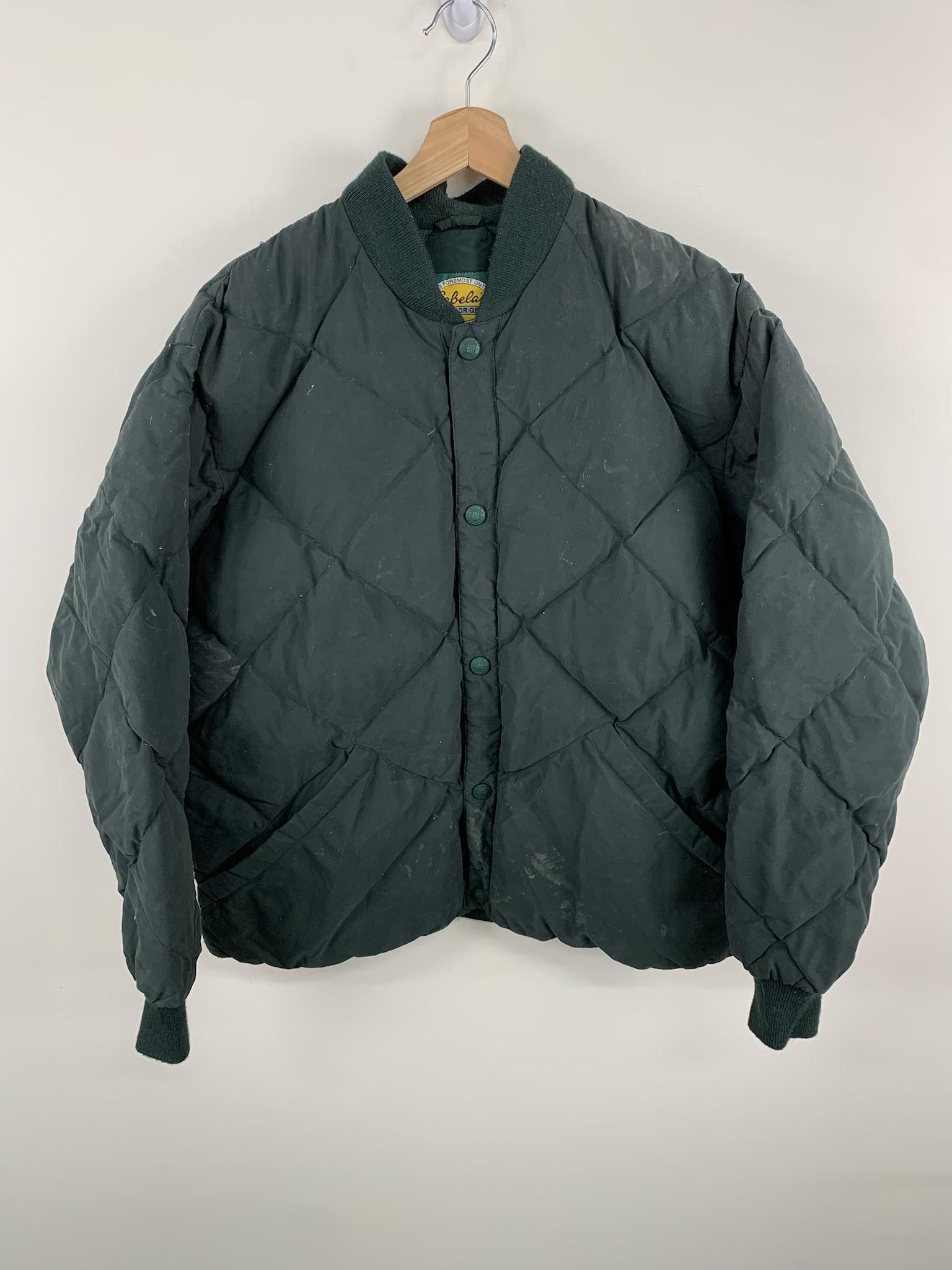 image of Cabelas Puffy Quilted Bomber Jacket Jacket in Green, Men's (Size Medium)