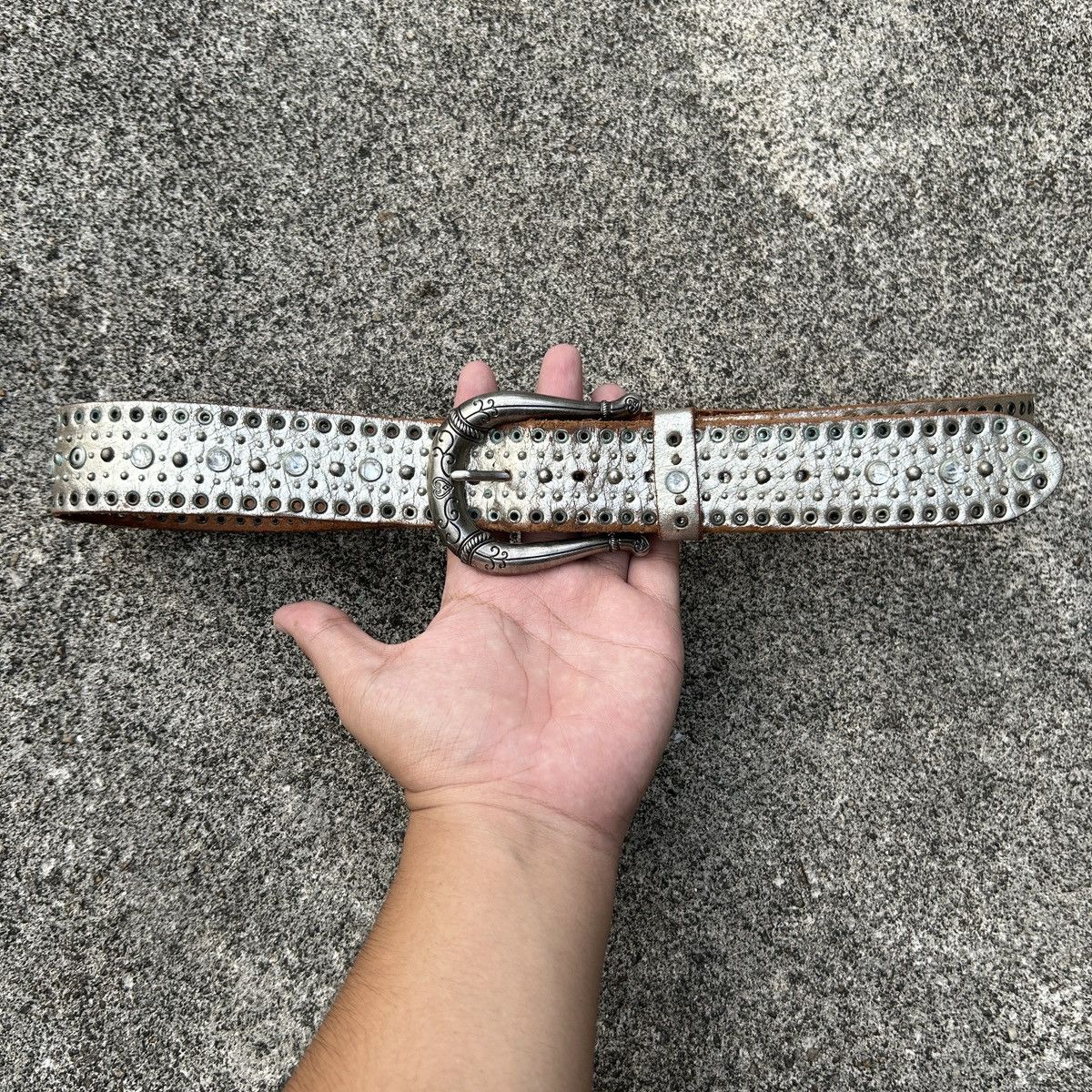 Vintage Vintage studded leather belt (Kapital Style) Size ONE SIZE - 1 Thumbnail