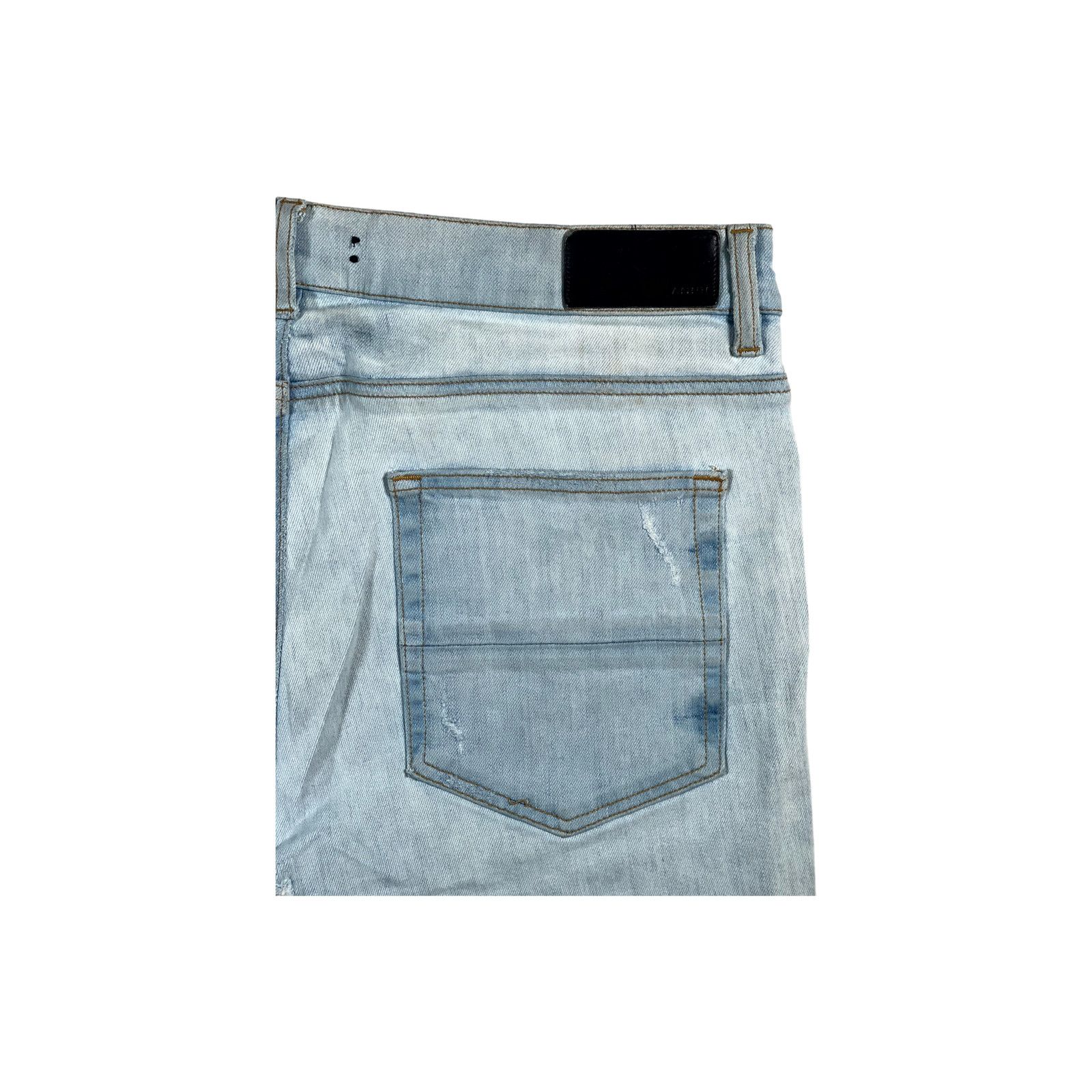 Amiri Amiri MX1 patch Light Wash & Redish Black Jeans Size US 38 / EU 54 - 3 Thumbnail