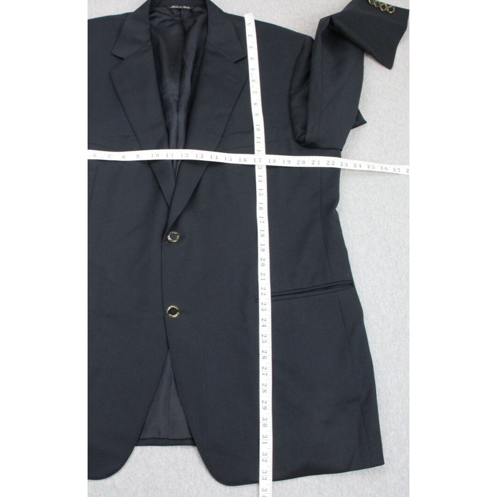 Canali Canali Blazer Mens IT56R / US 46R Black 100% Wool Size 46R - 11 Thumbnail