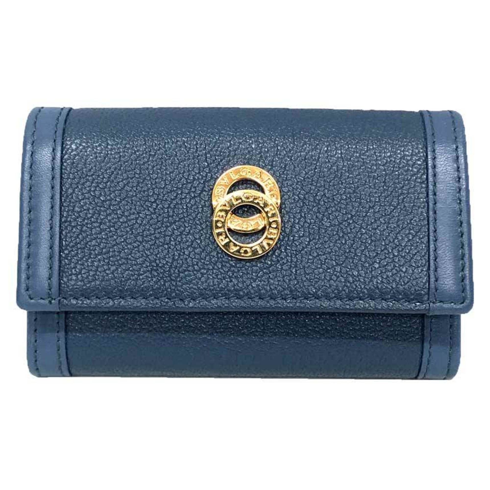 Bvlgari BVLGARI Doppio Tondo Key Case 29012 Blue Slate Gold Size ONE SIZE - 1 Thumbnail